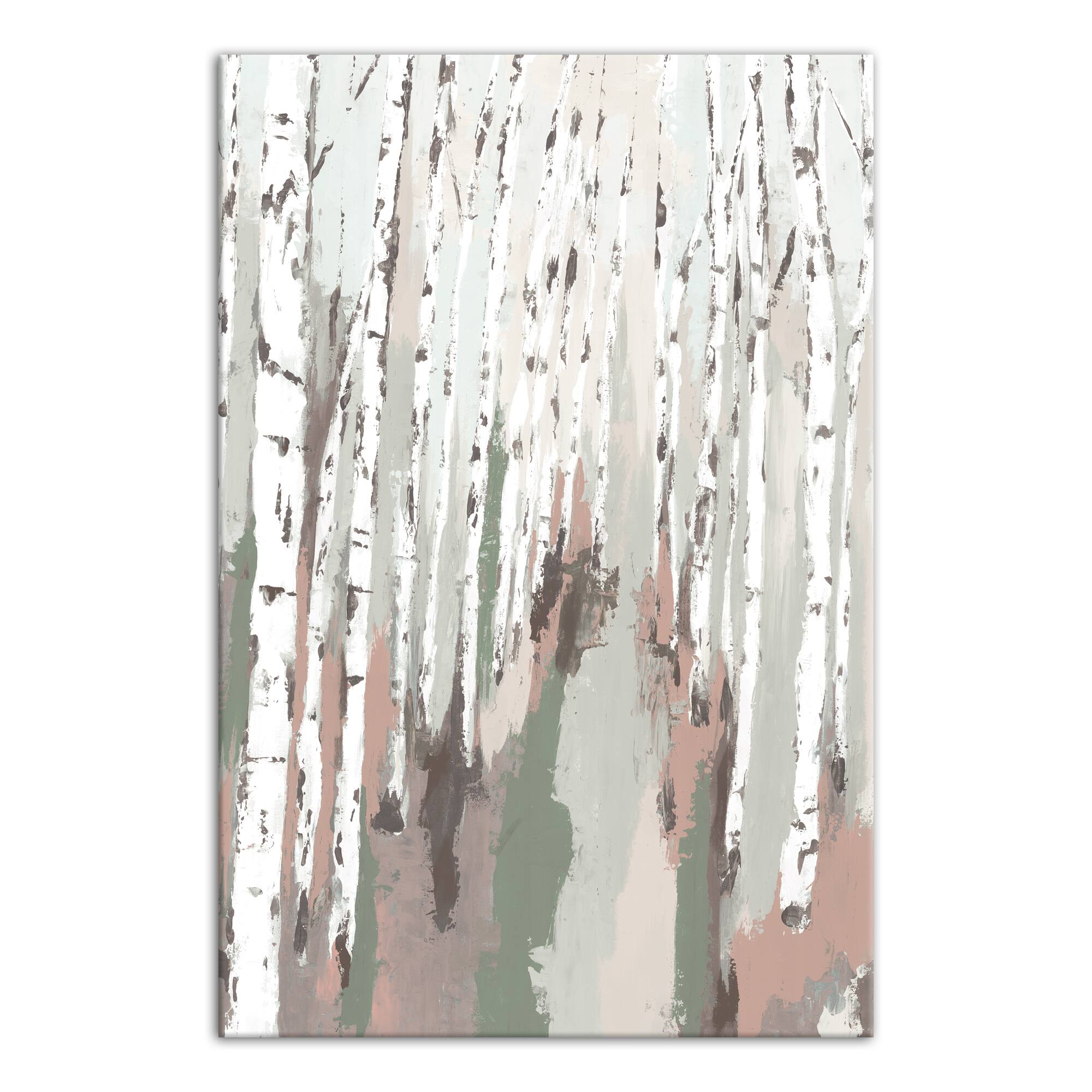 Sage Neutral Birch Trees 24" x 36" Canvas Wall Art