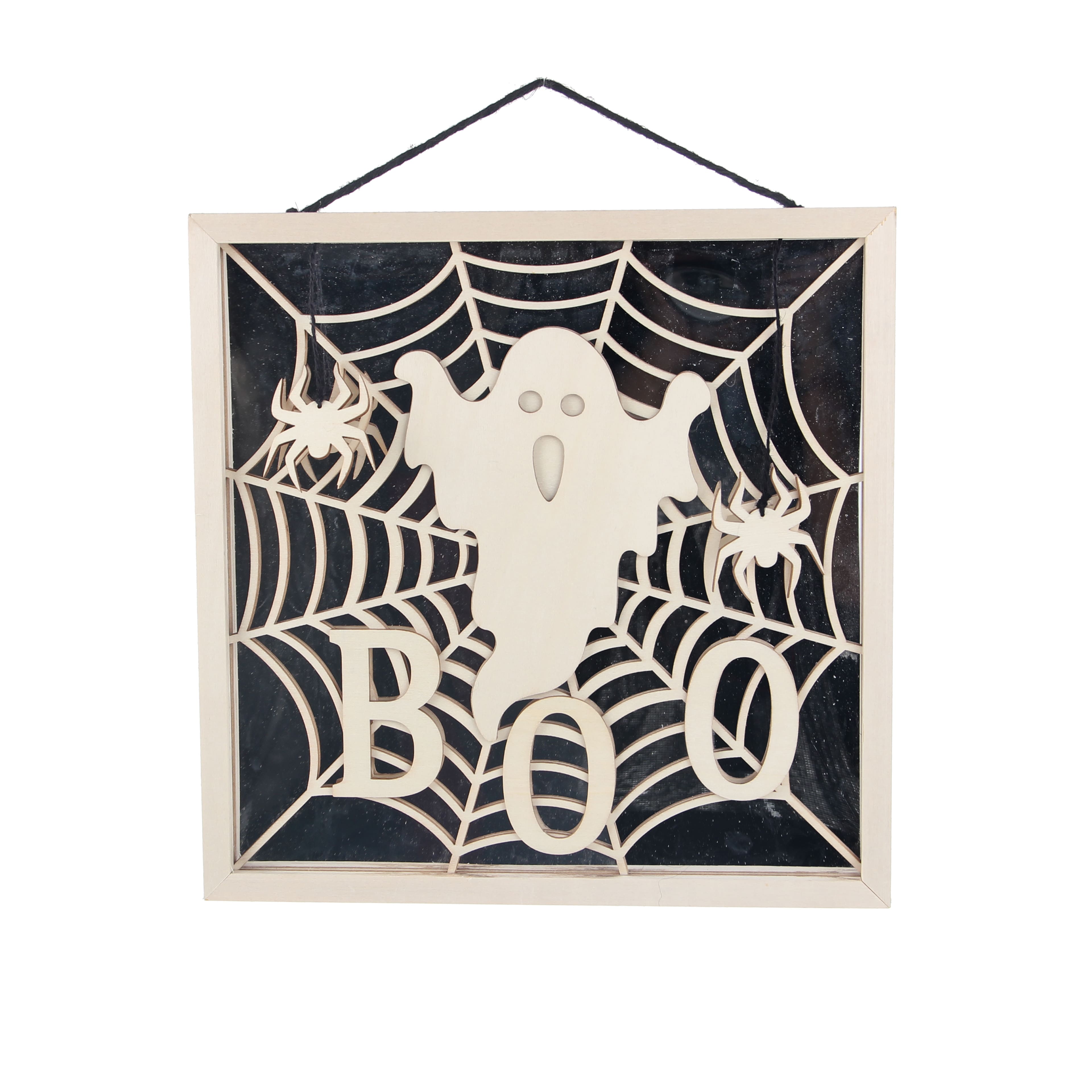 11&#x22; DIY Boo Mirror Hanging Wood D&#xE9;cor by Make Market&#xAE;