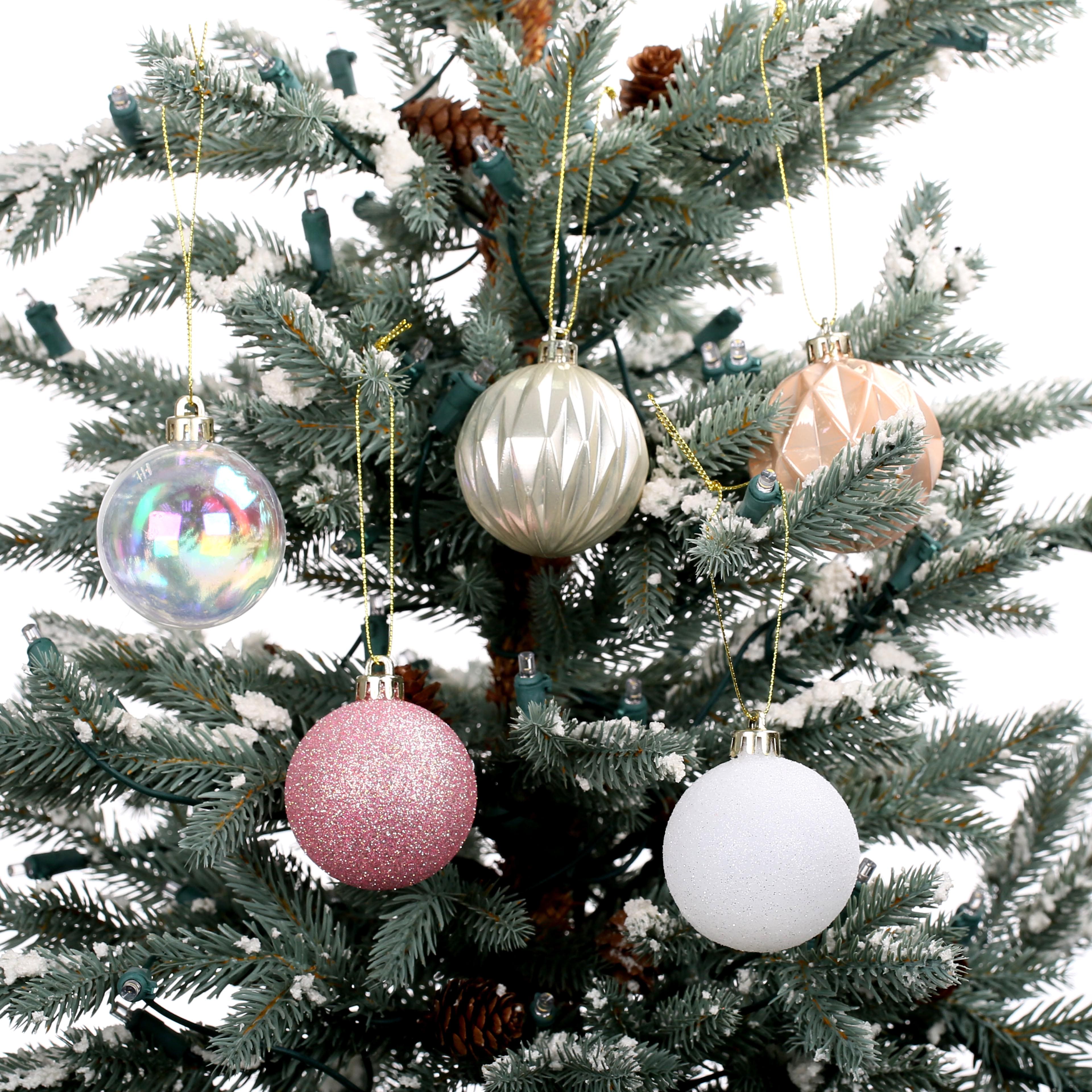 Assorted 50 Pack 2&#x22; Pink &#x26; Gold Shatterproof Ball Christmas Ornaments by Ashland&#xAE;