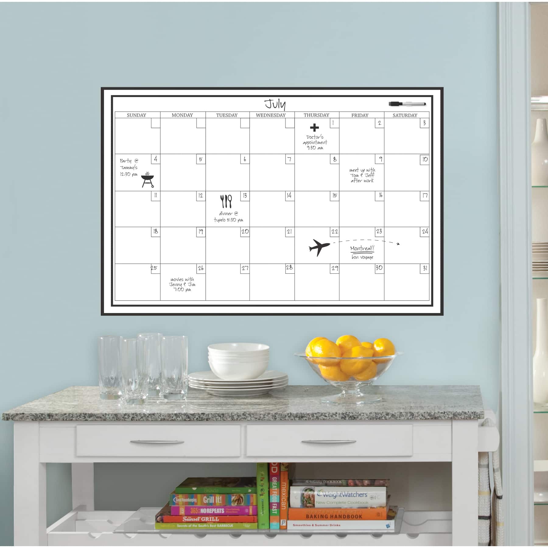 Wallpops White Monthly Dry Erase Calendar Decal | Michaels wallpops-white-monthly-dry-erase-calendar-decal-michaels