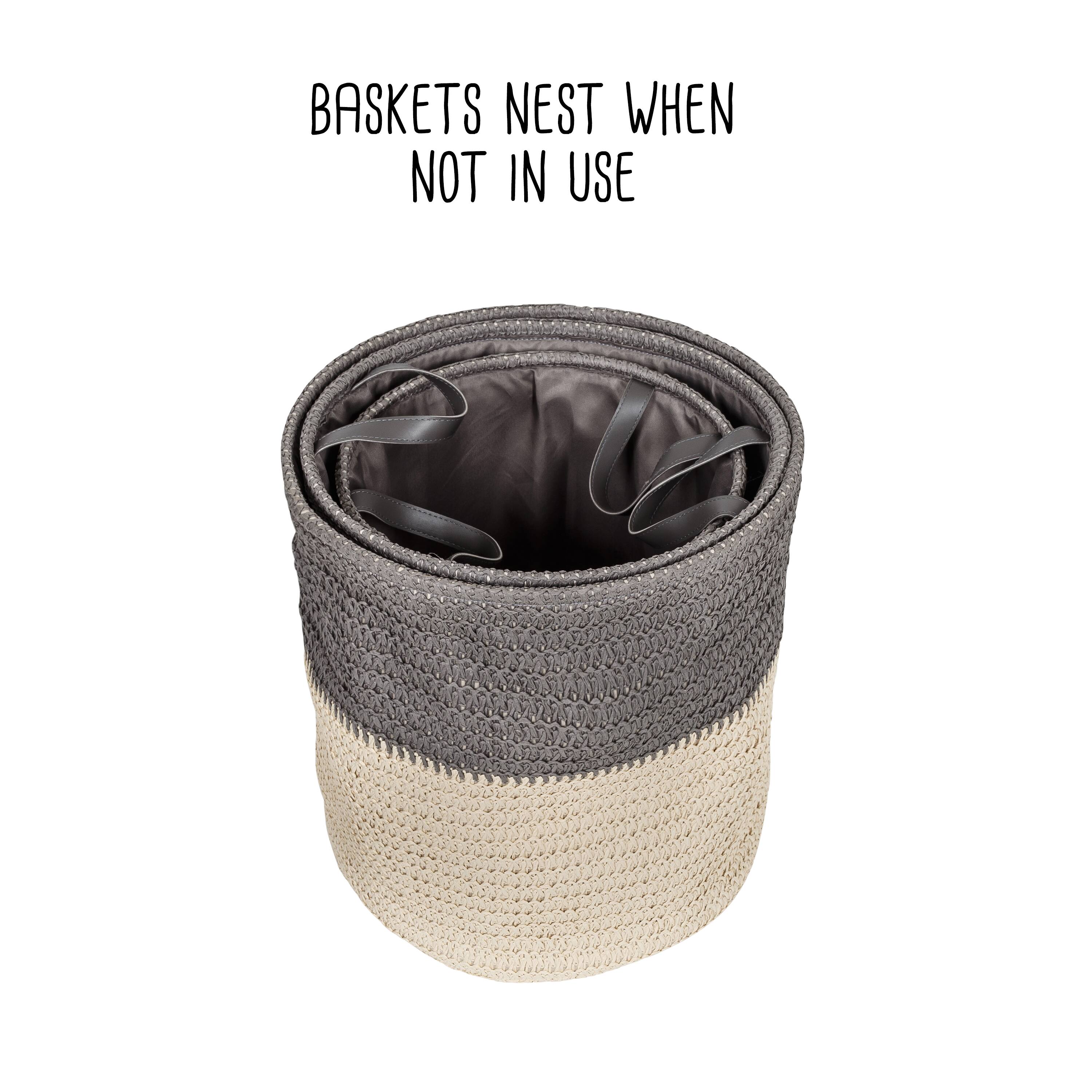 Honey Can Do Gray Flexible Laundry Basket Set