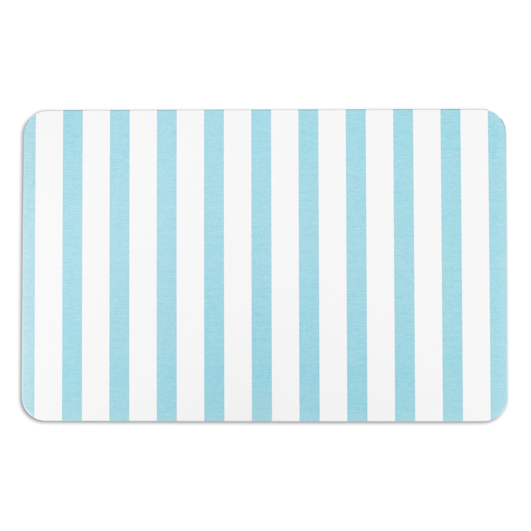 Artsy Mats Blue Stripe White Stone Non-Slip Bath Mat