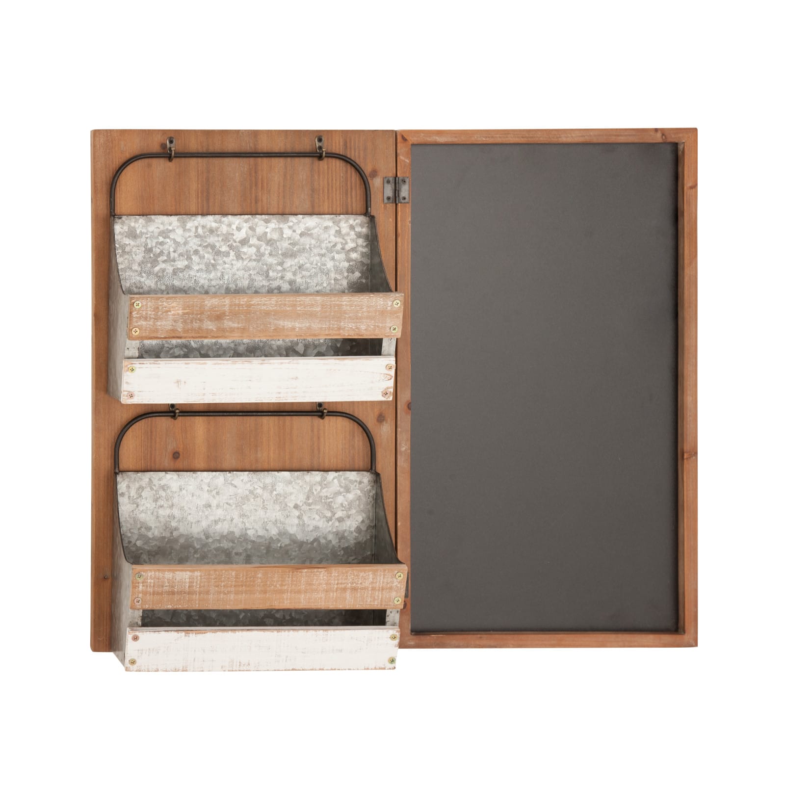 28" Brown Wood Farmhouse Magazine Rack Holder