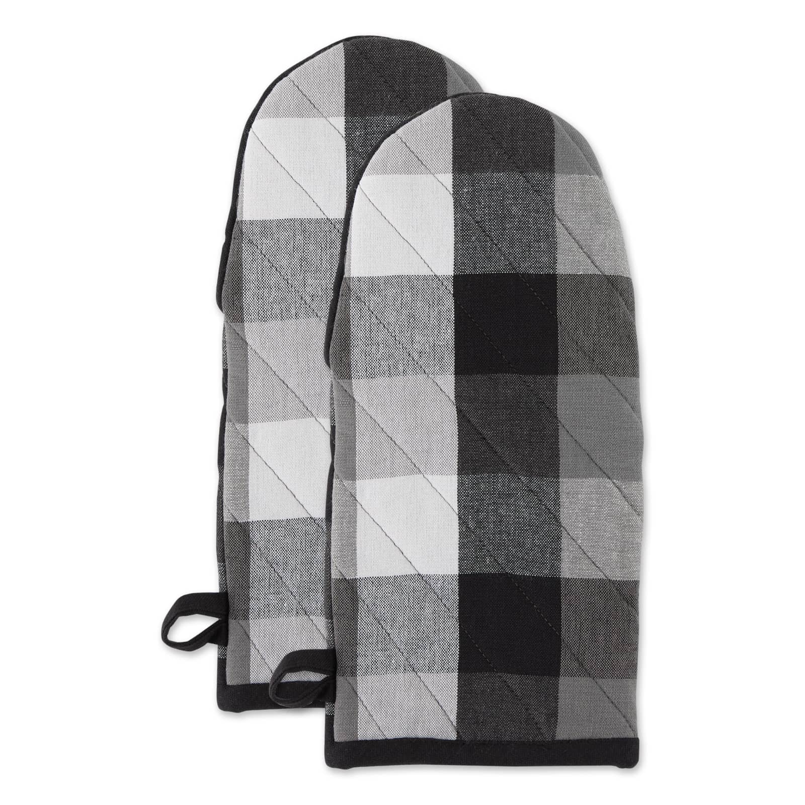 DII® Tri Color Check Oven Mitts, 2ct.