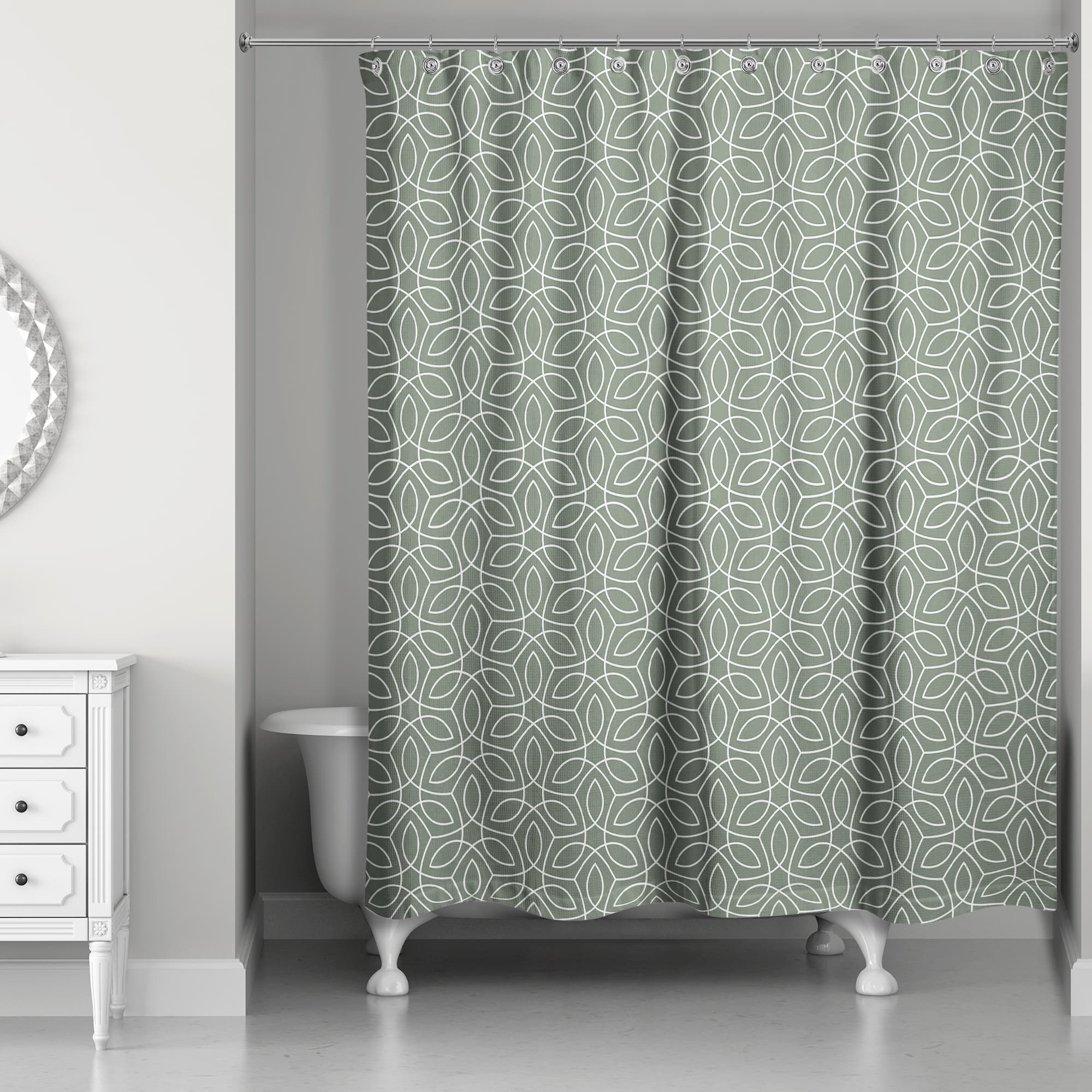 Contoured Leaves Shower Curtain