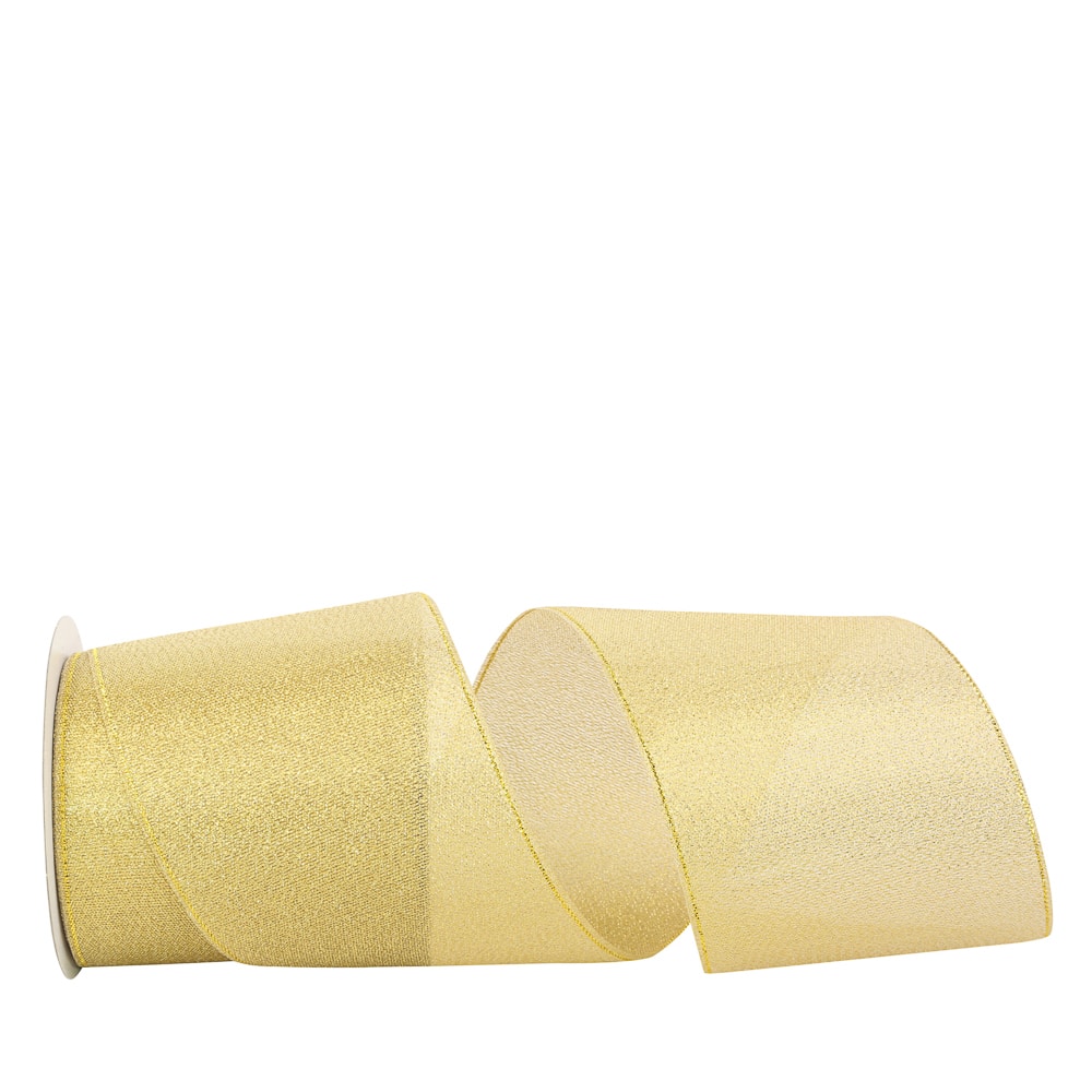JAM Paper 3" x 10yd. Gold Woven Shimmer Wired Ribbon