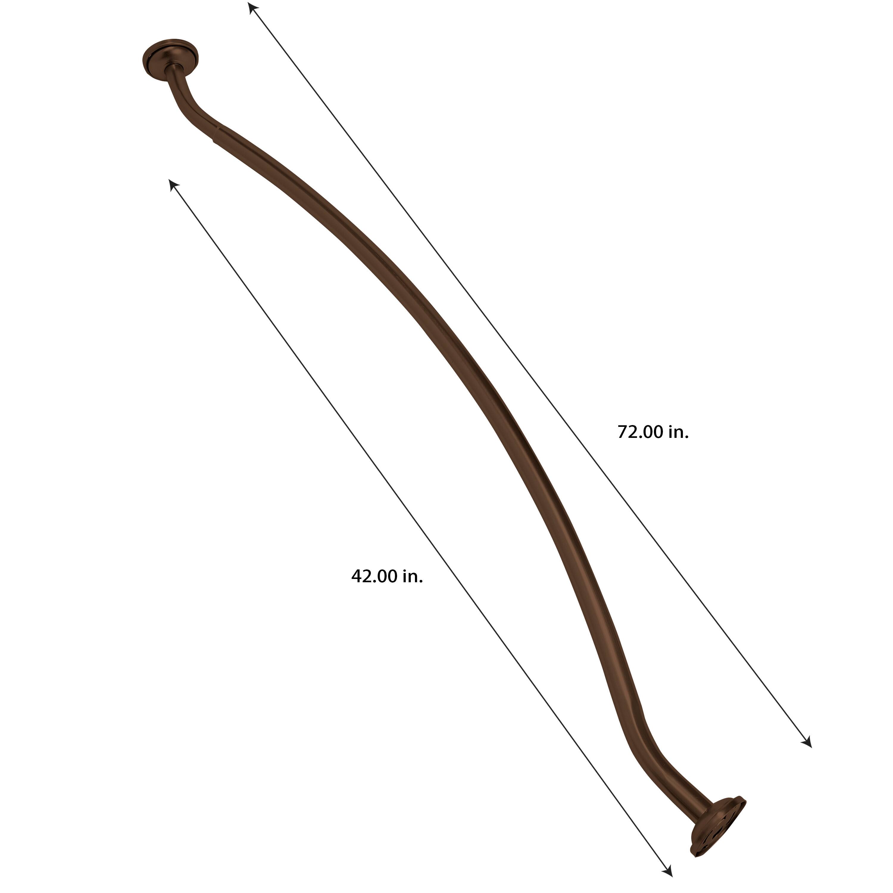 Bath Bliss Bronze Curved Shower Rod Shower Curtain Rings & Rods