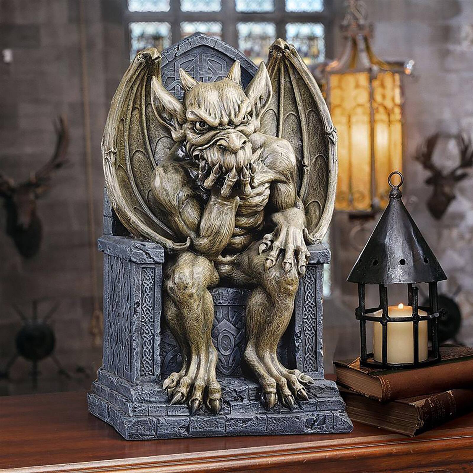 Design Toscano Large Hemlock&#x27;s Gargoyle Throne Statue