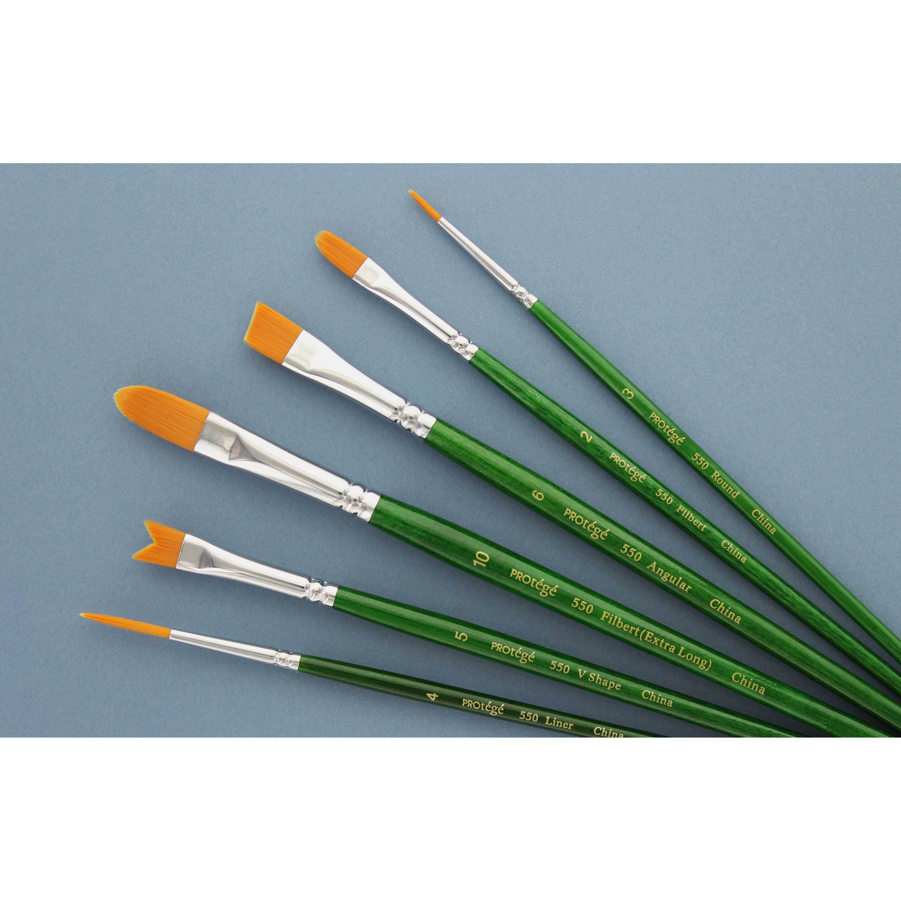 Prot&#xE9;g&#xE9; Gold Nylon Short Handle 6 Piece Brush Set