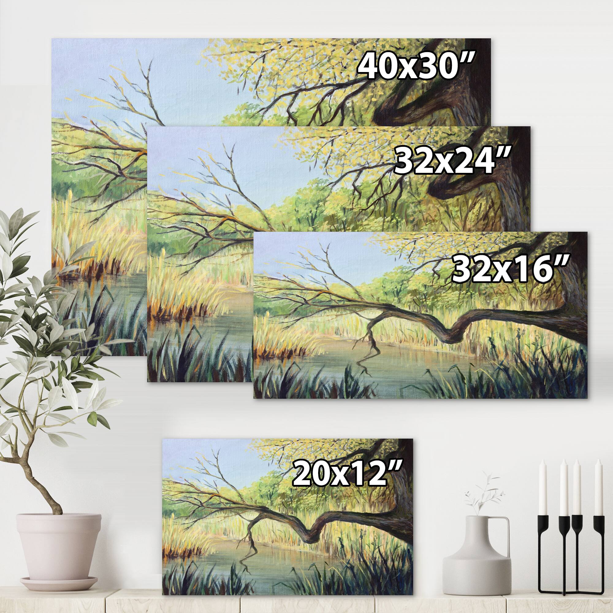 Designart - The Lake of Silence - Lake House Canvas Wall Art Print