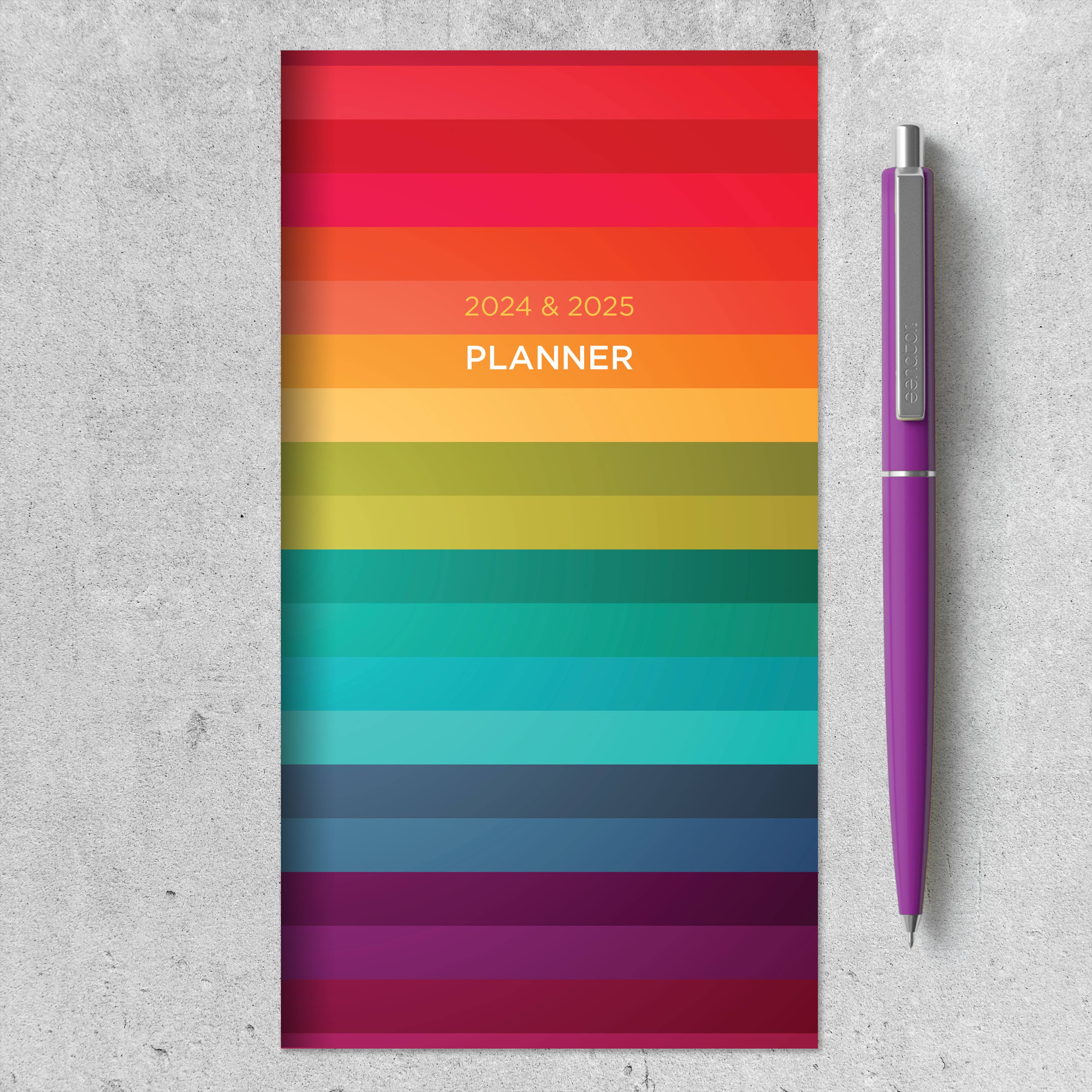 2024-2025 Rainbow Stripe Monthly Pocket Planner