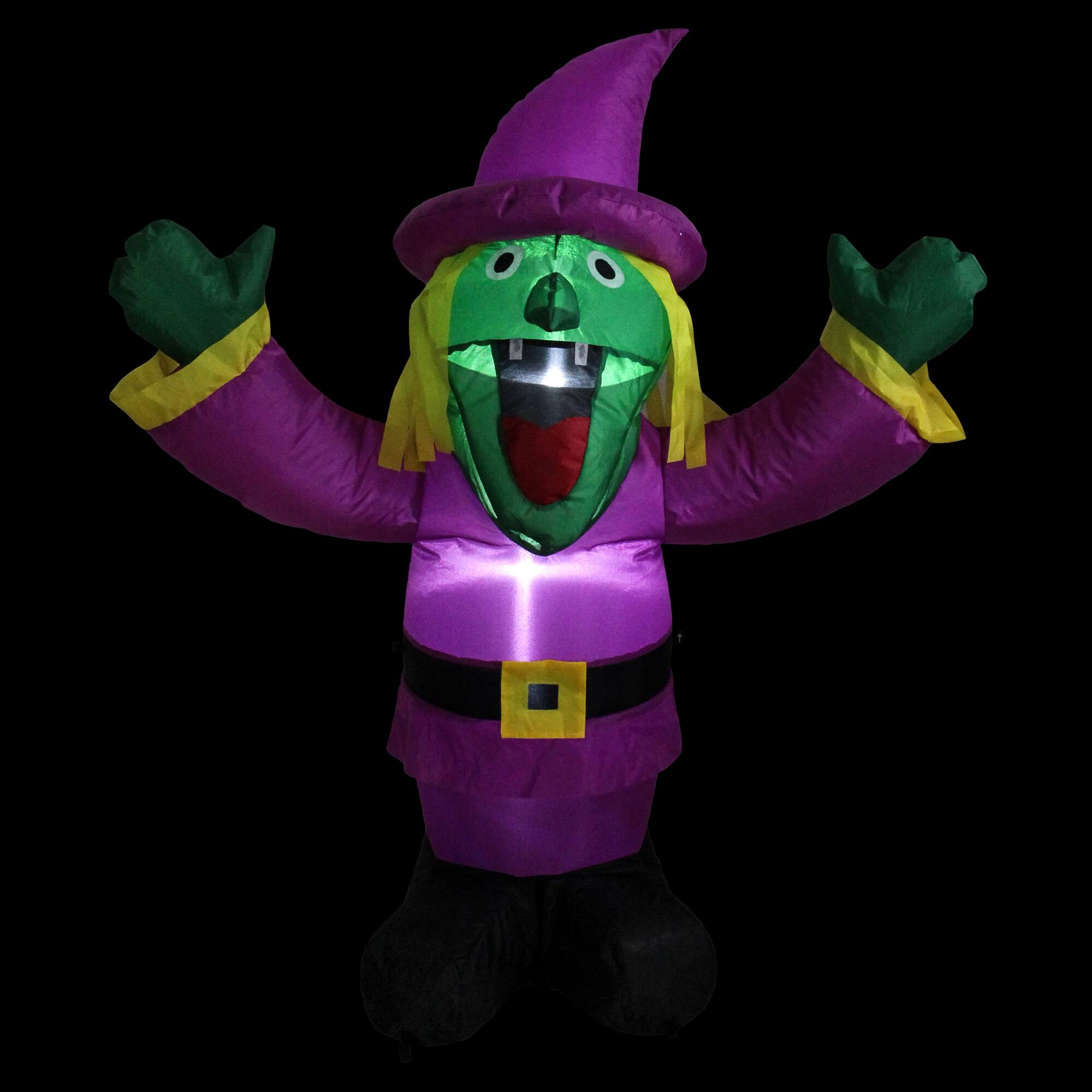 3.5ft. Purple Inflatable Lighted Witch Halloween Outdoor Decoration