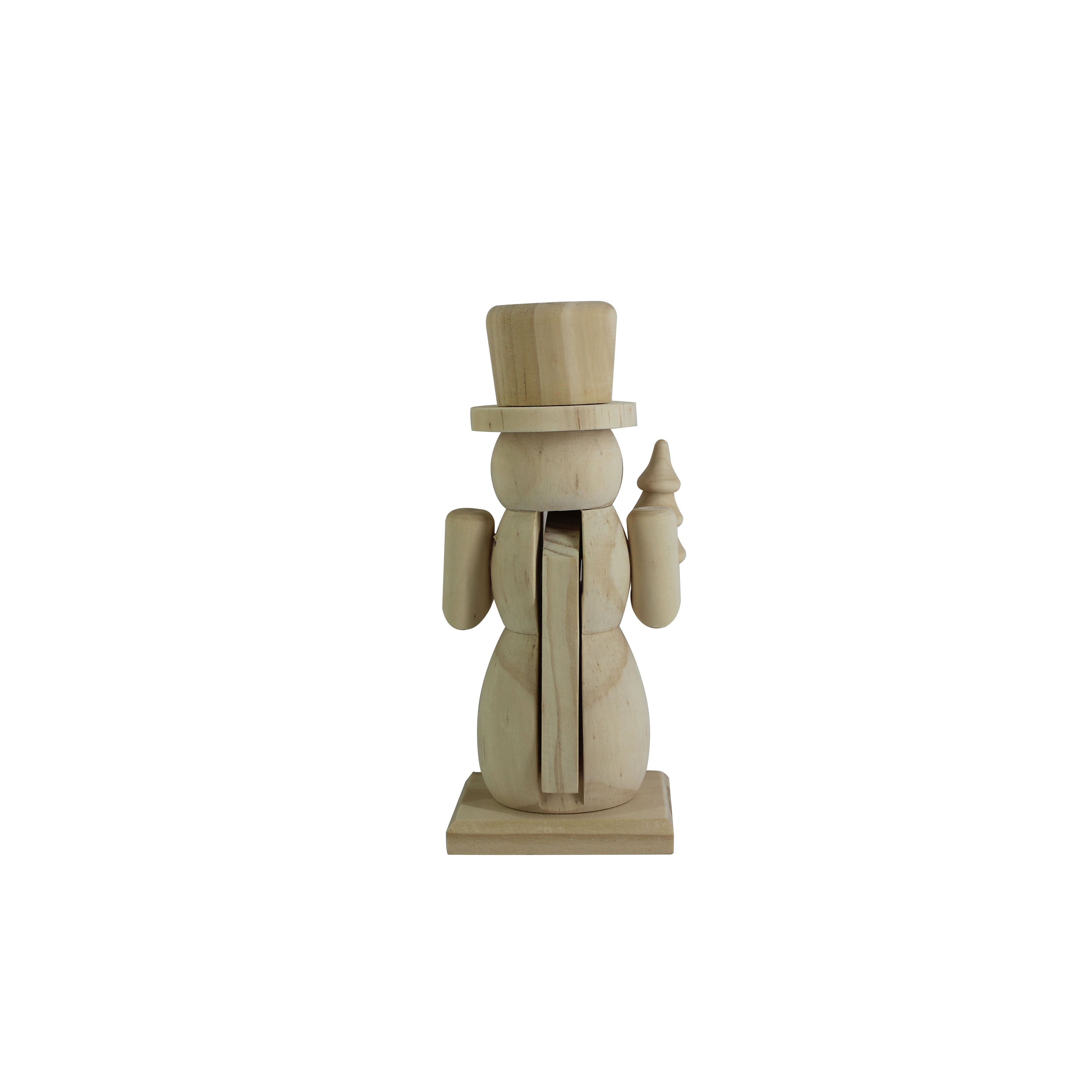 7&#x22; Snowman with Tree DIY Pinewood Nutcracker by Make Market&#xAE;