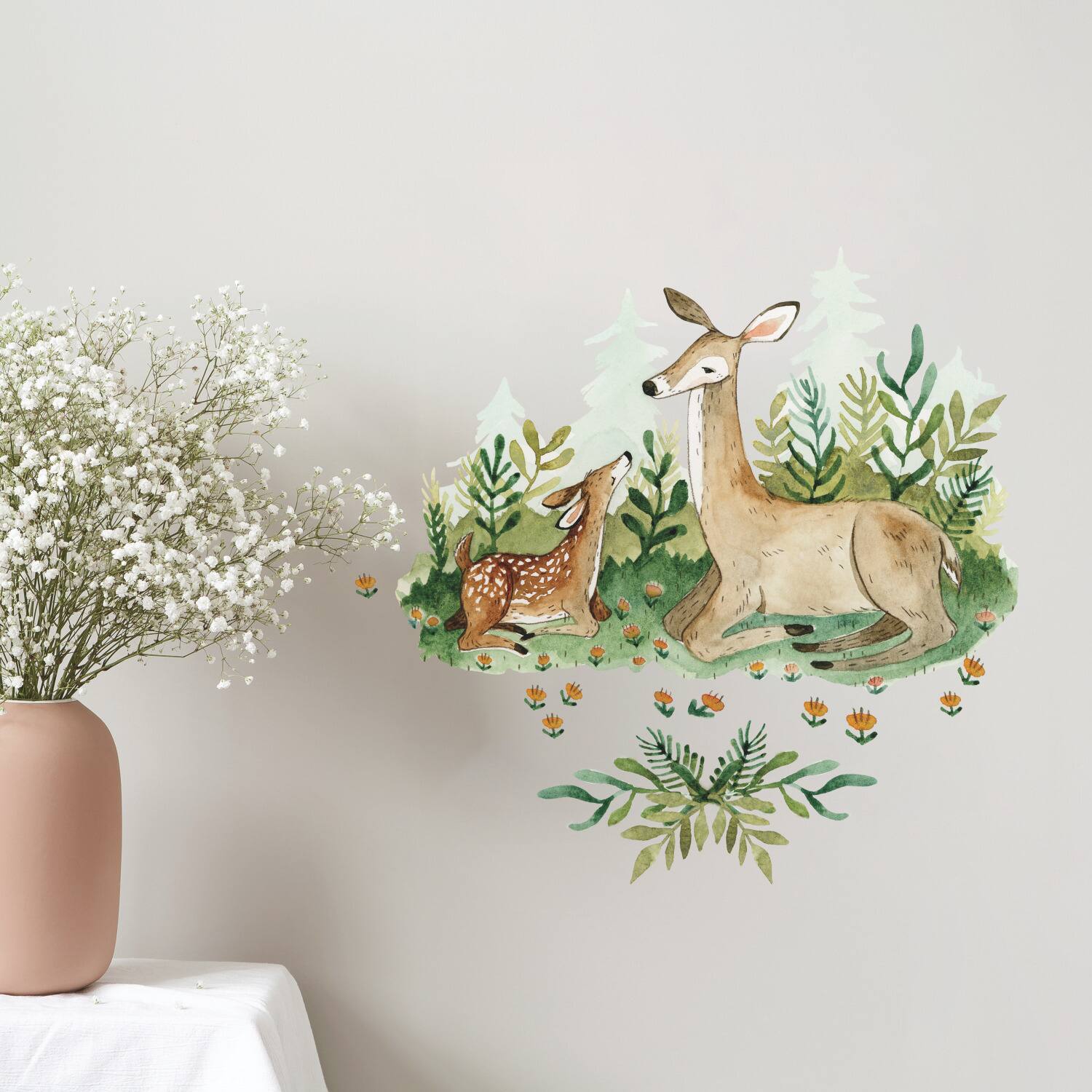 RoomMates Mama & Baby Woodland Deer Peel & Stick Giant Wall Decal Set