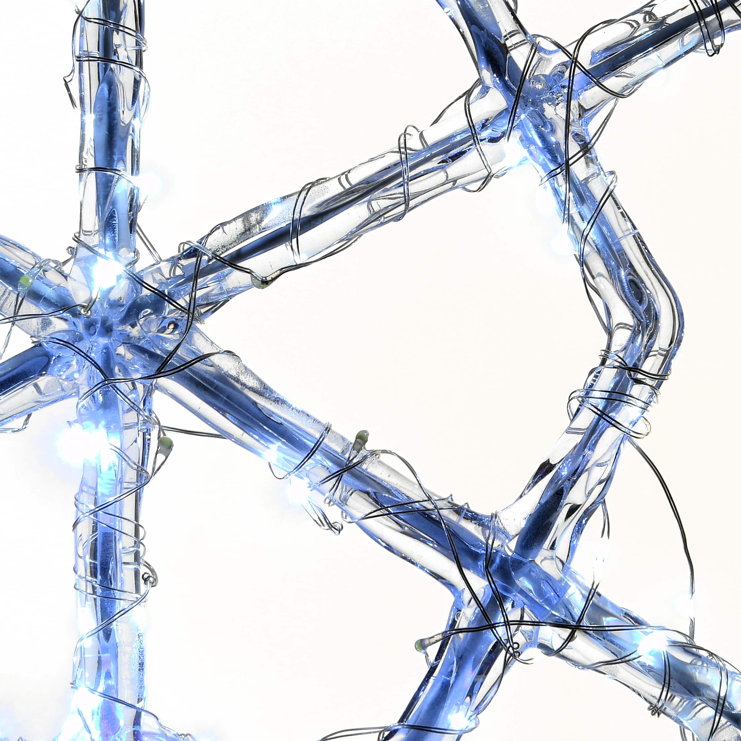 Ice Crystal Snowflake Set with 200 Cool White Micro UL LED Lights