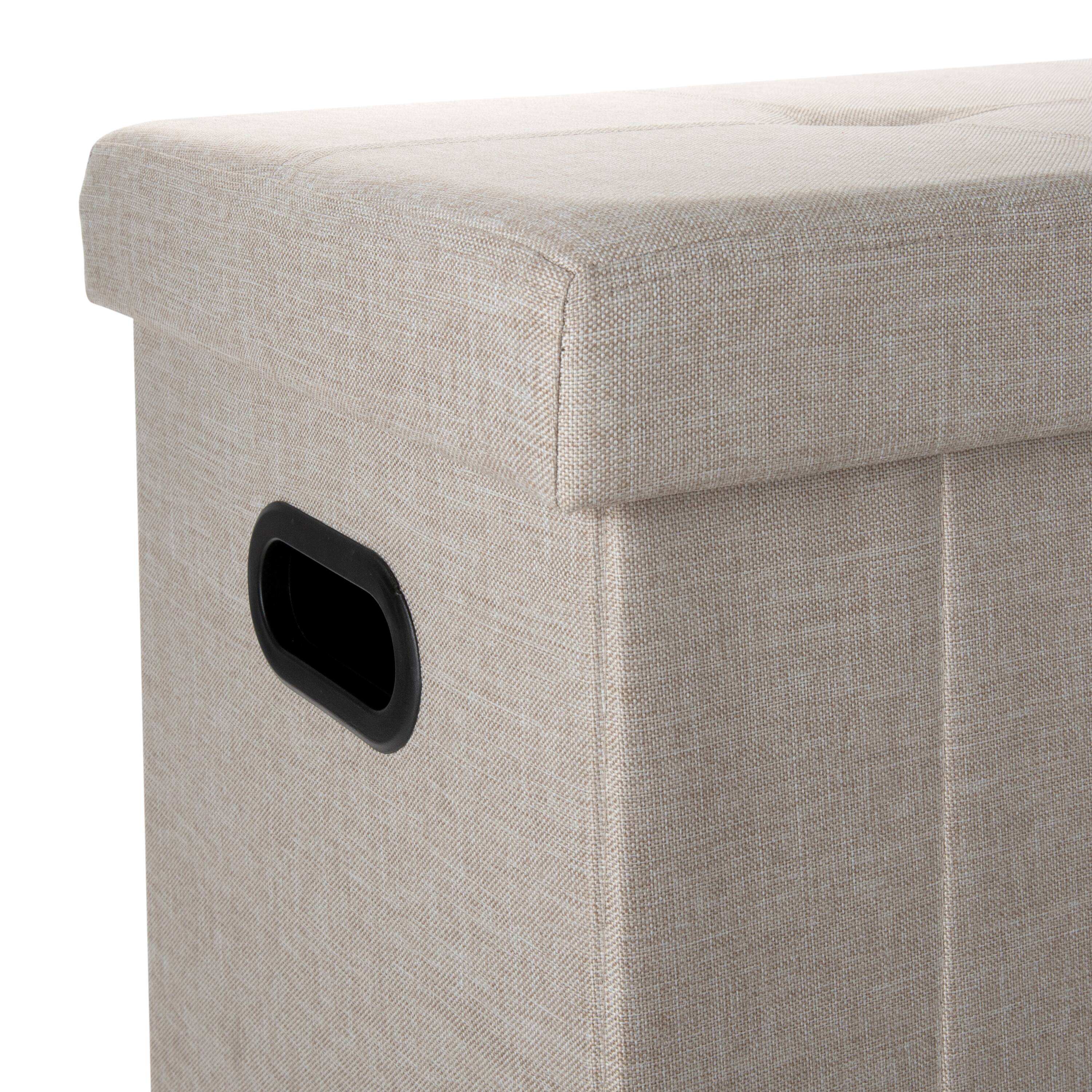 Simplify Natural Collapsible Flip Top Hamper Ottoman