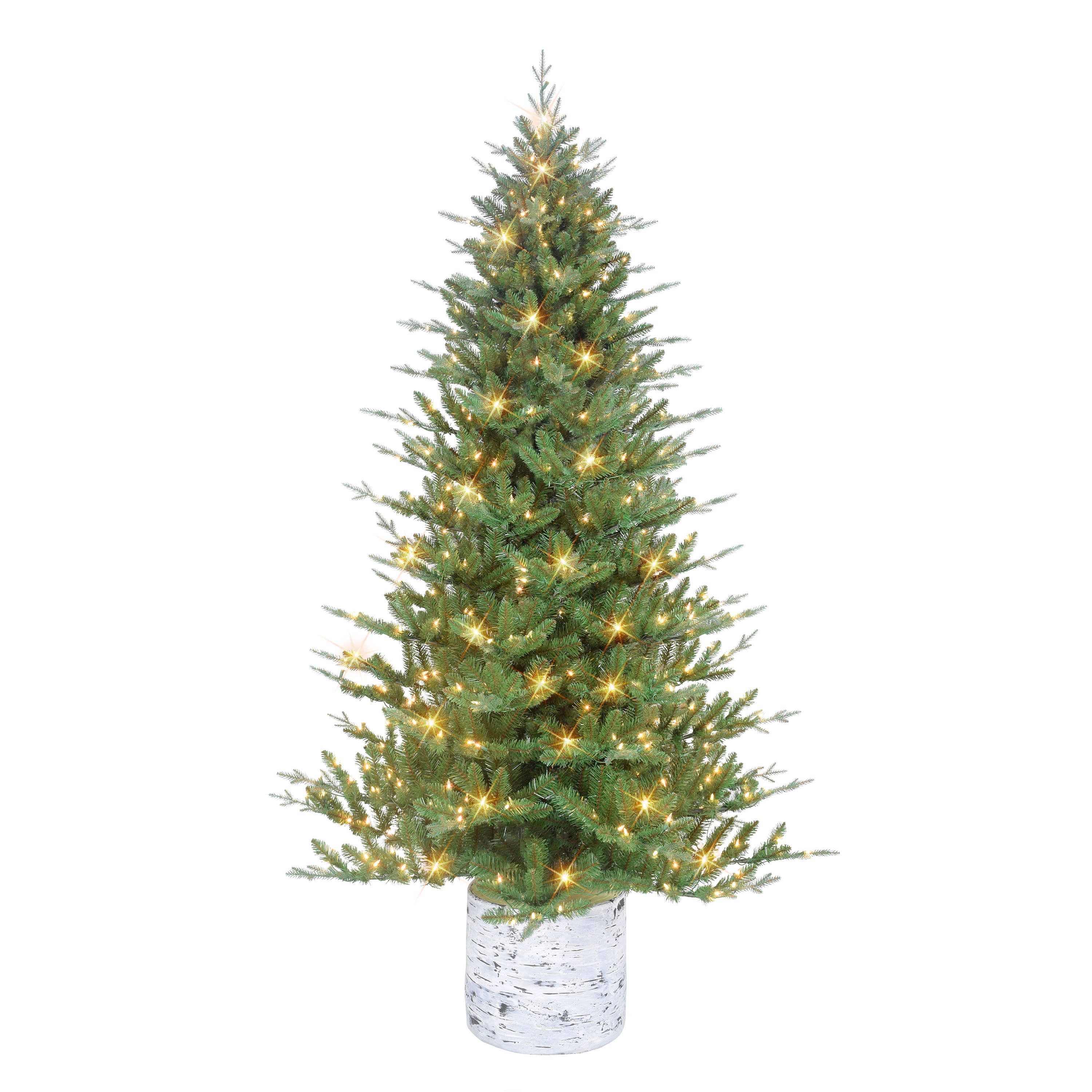 6.5ft. Pre-Lit Potted Pine Artificial Christmas Tree