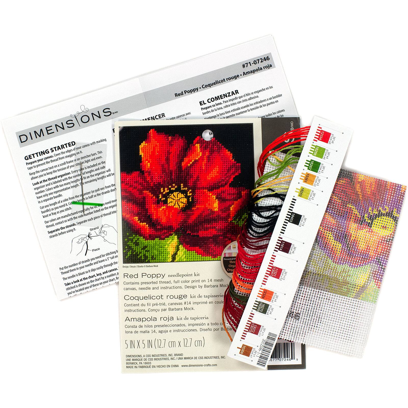 Dimensions&#xAE; Red Poppy Needlepoint Kit