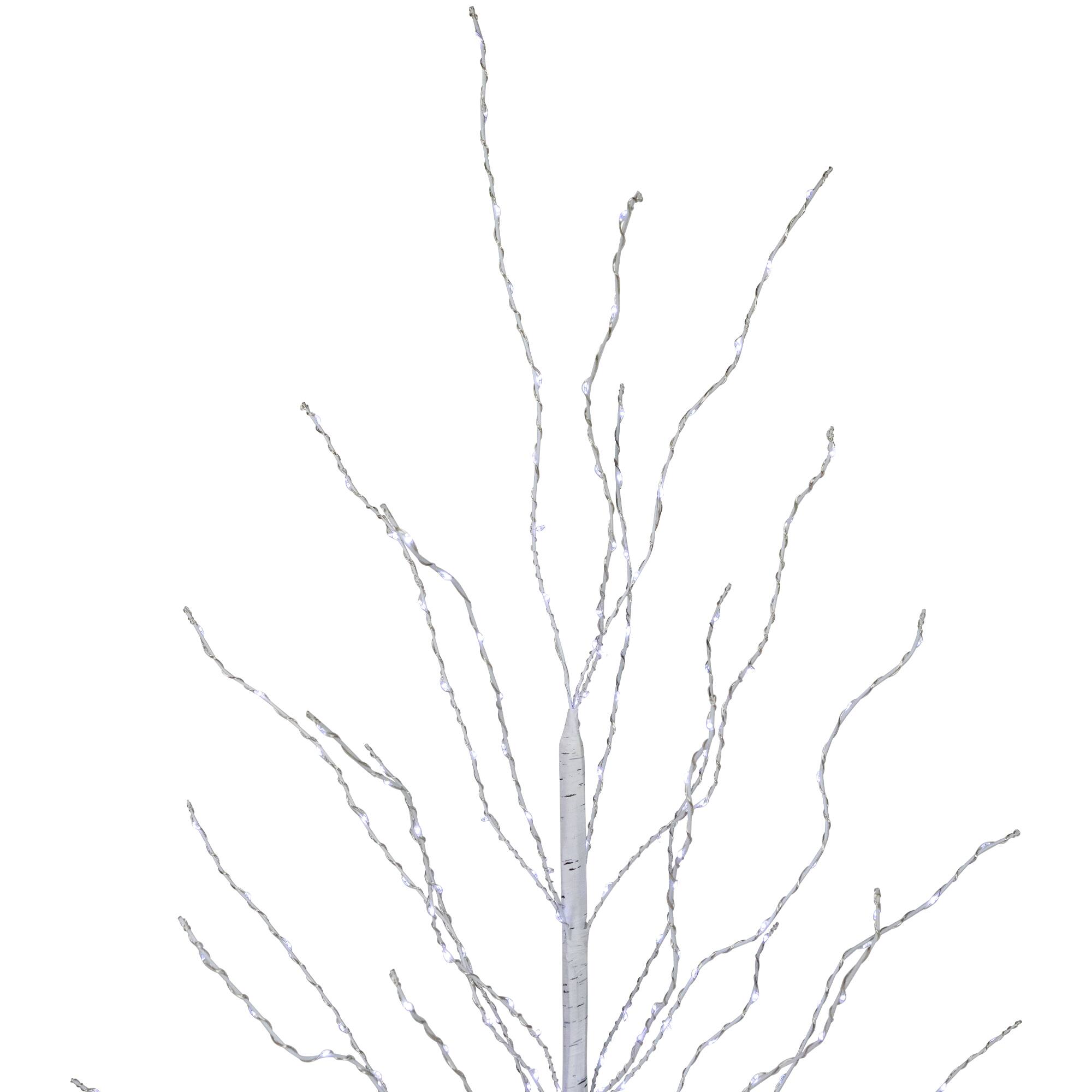5ft. Pre-Lit White Birch Twig Artificial Christmas Tree, Cool White LED Lights