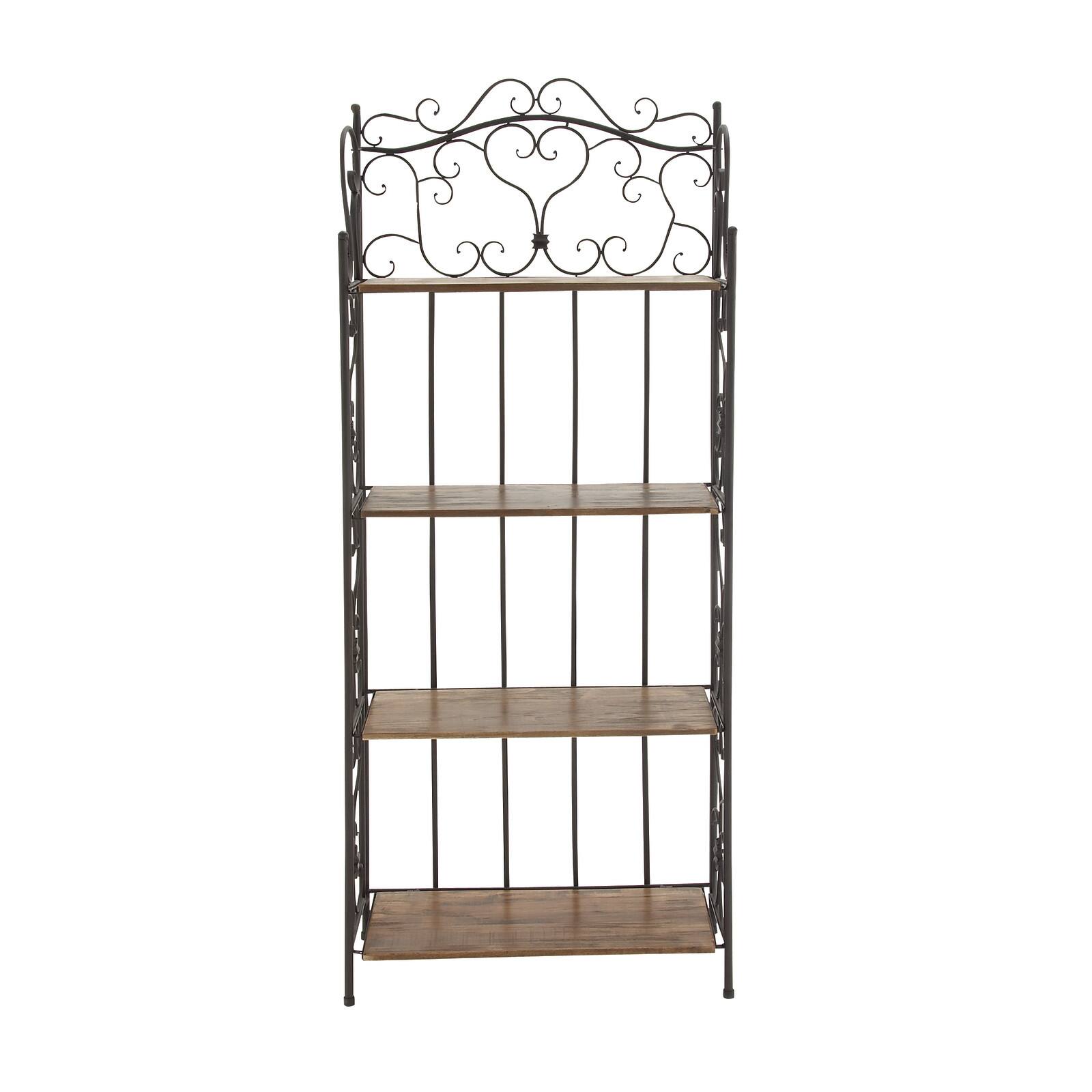 Brown Iron Farmhouse Baker&#x27;s Rack