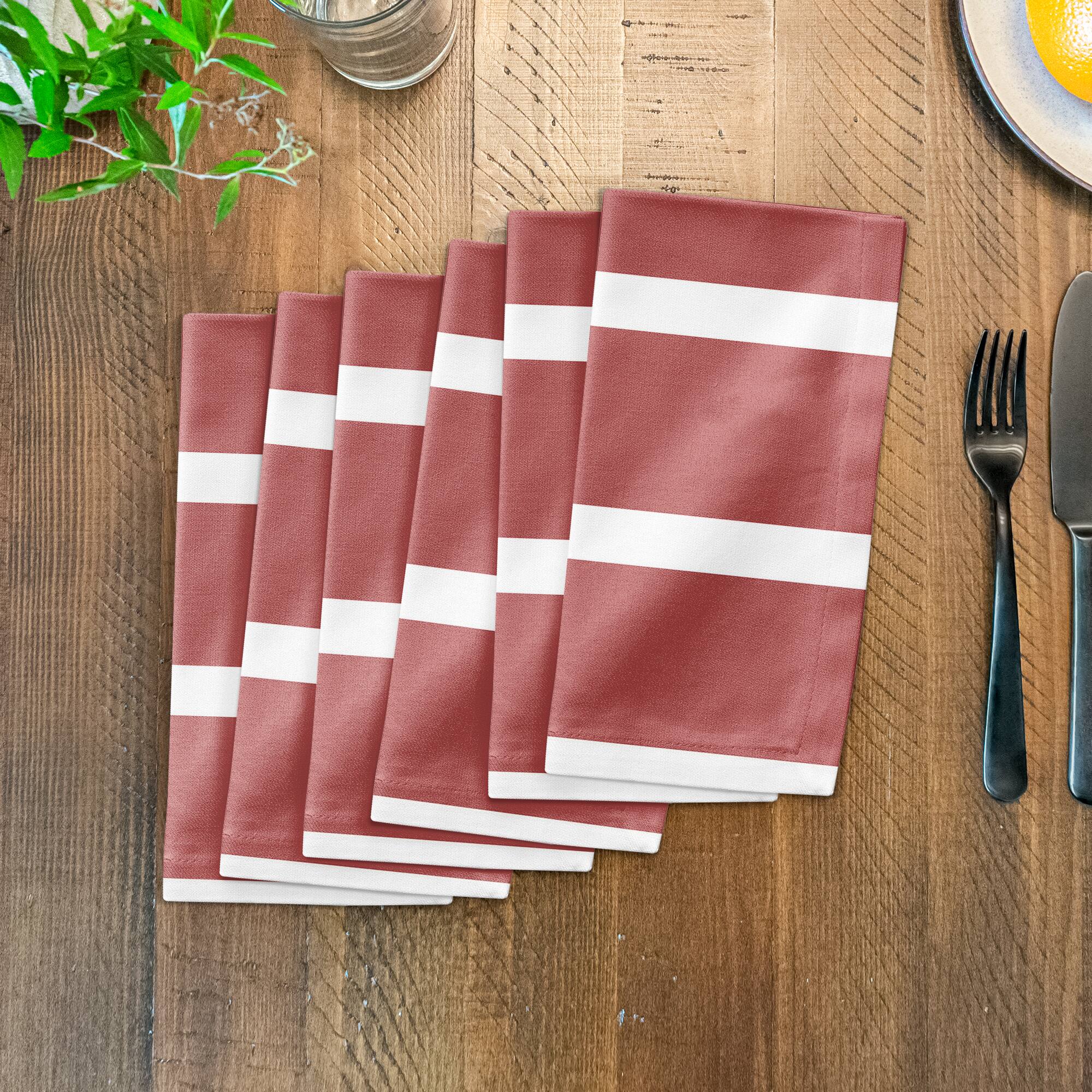 Retro Circle Pattern 10" x 10" Cotton Twill Napkin