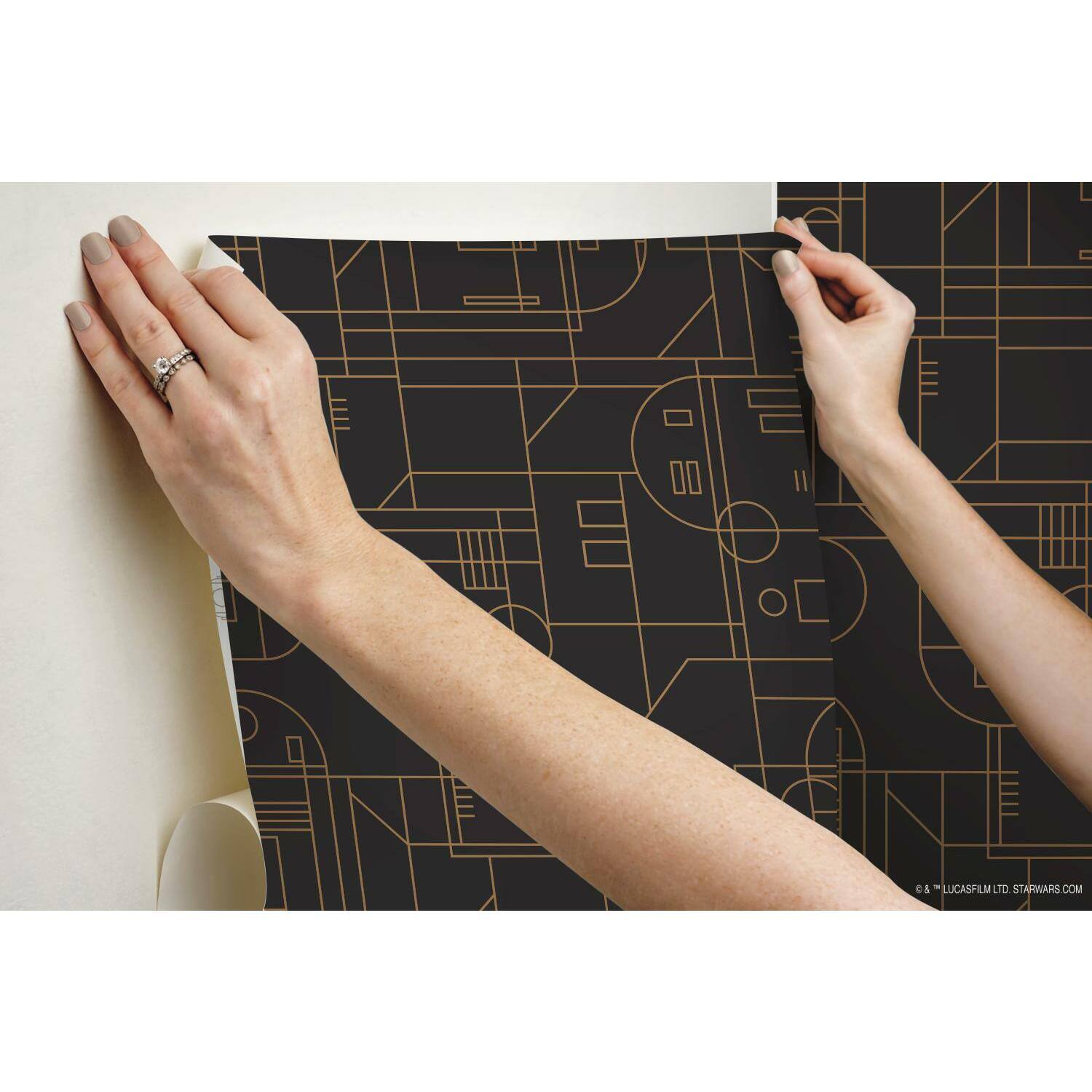 RoomMates Star Wars R2D2 Geometric Peel &#x26; Stick Wallpaper