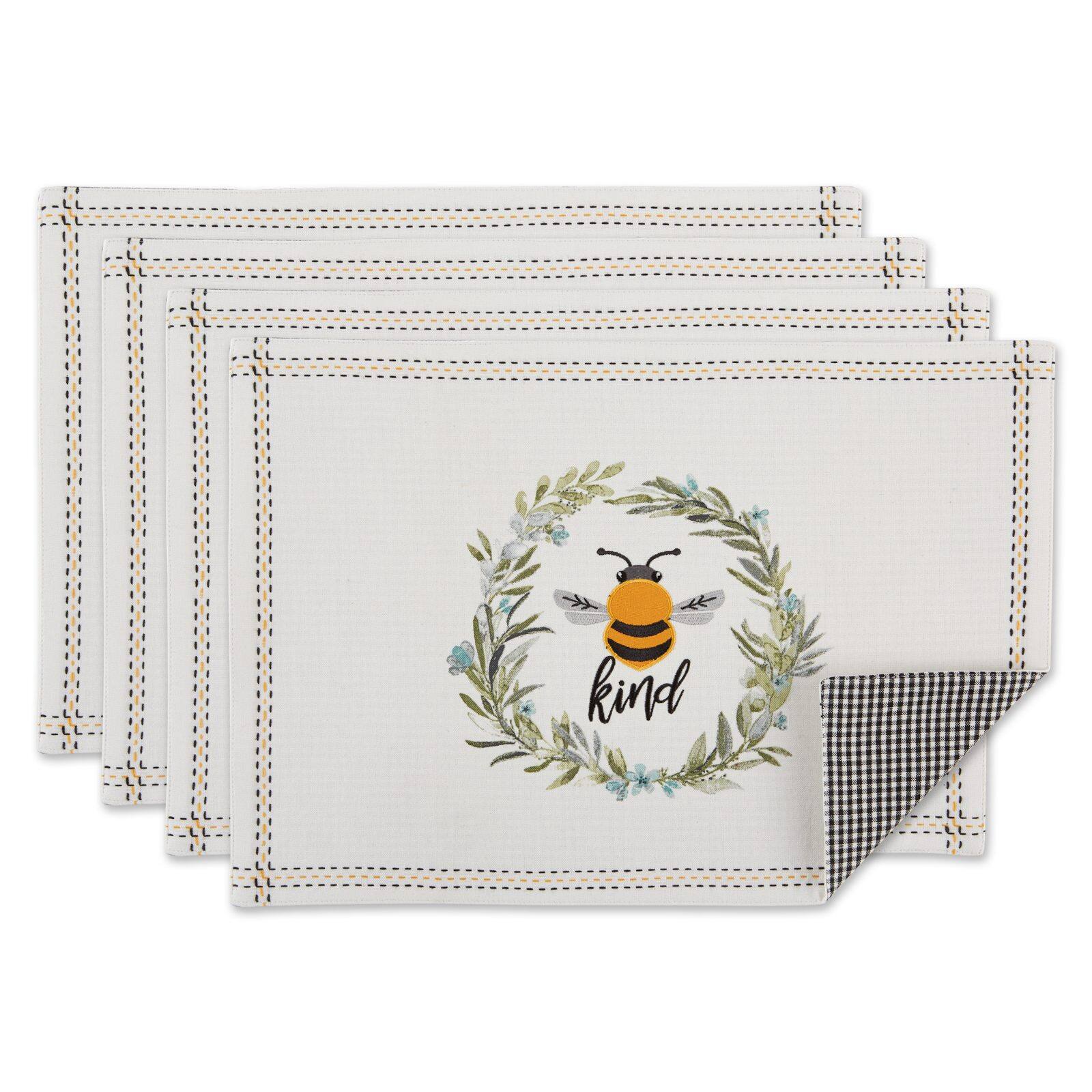 DII® Bee Kind Reversible Embellished Placemats, 6ct.