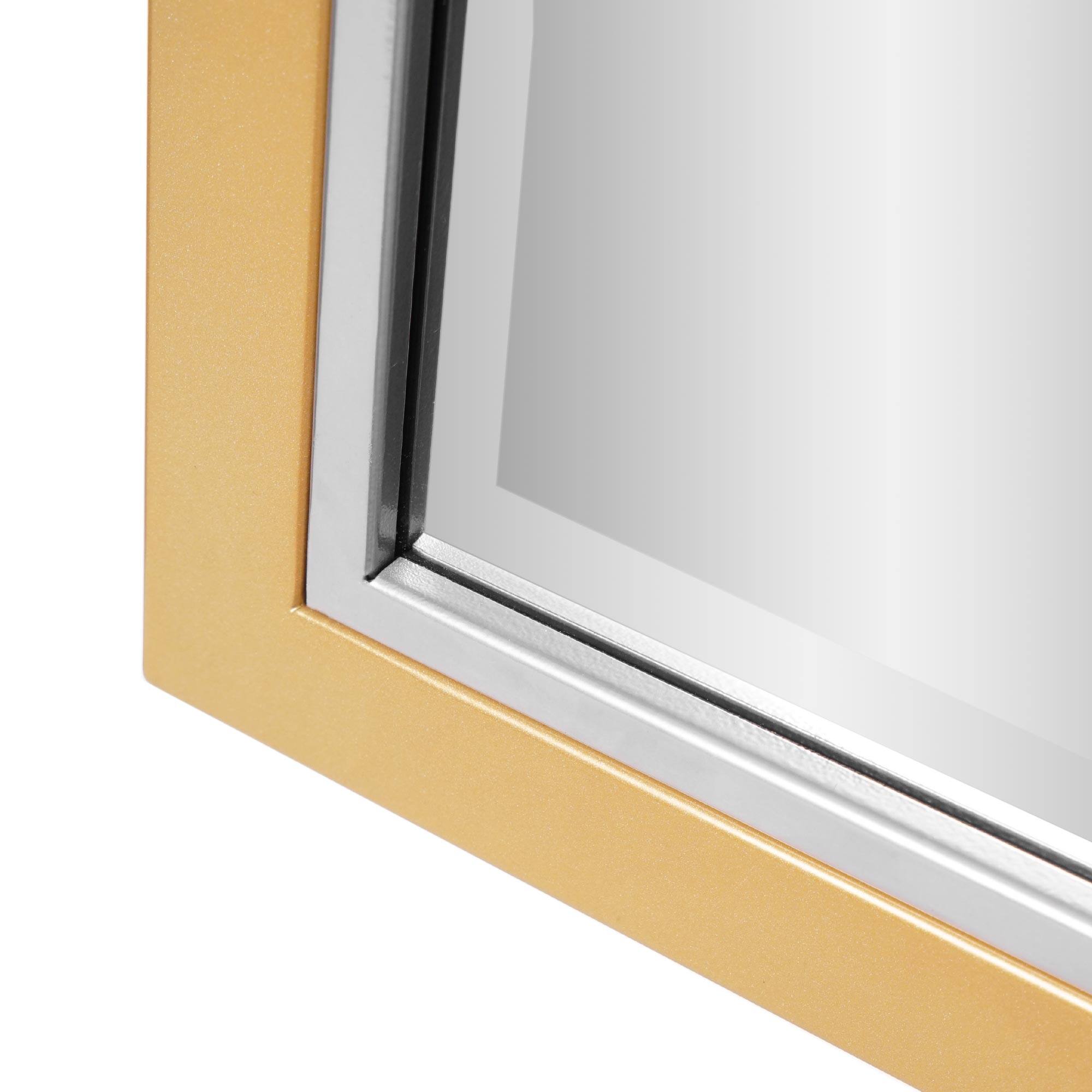 Brushed Brass/Chrome Metal Framed Beveled Edge Wall Mirror - 30" x 40"