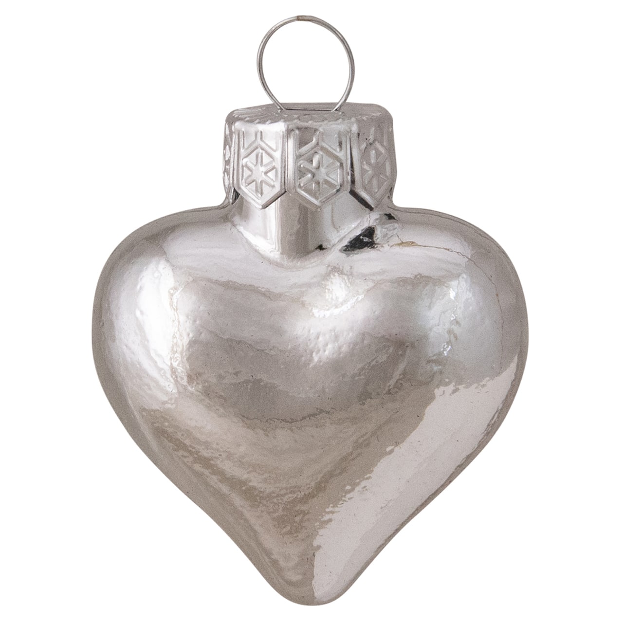 Whitehurst 56ct. 2&#x22; Shiny Silver Glass Heart Ornaments
