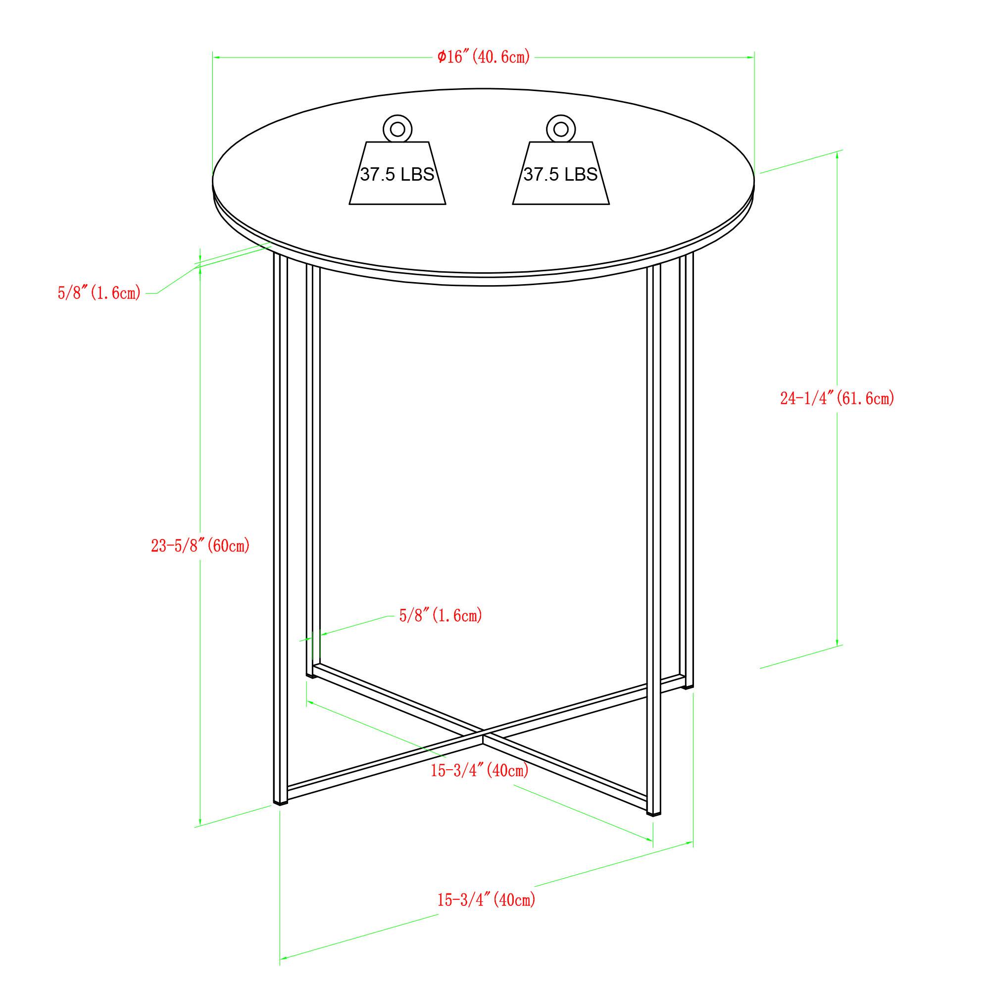 Walker Edison 16&#x22; Glam Round Side Table