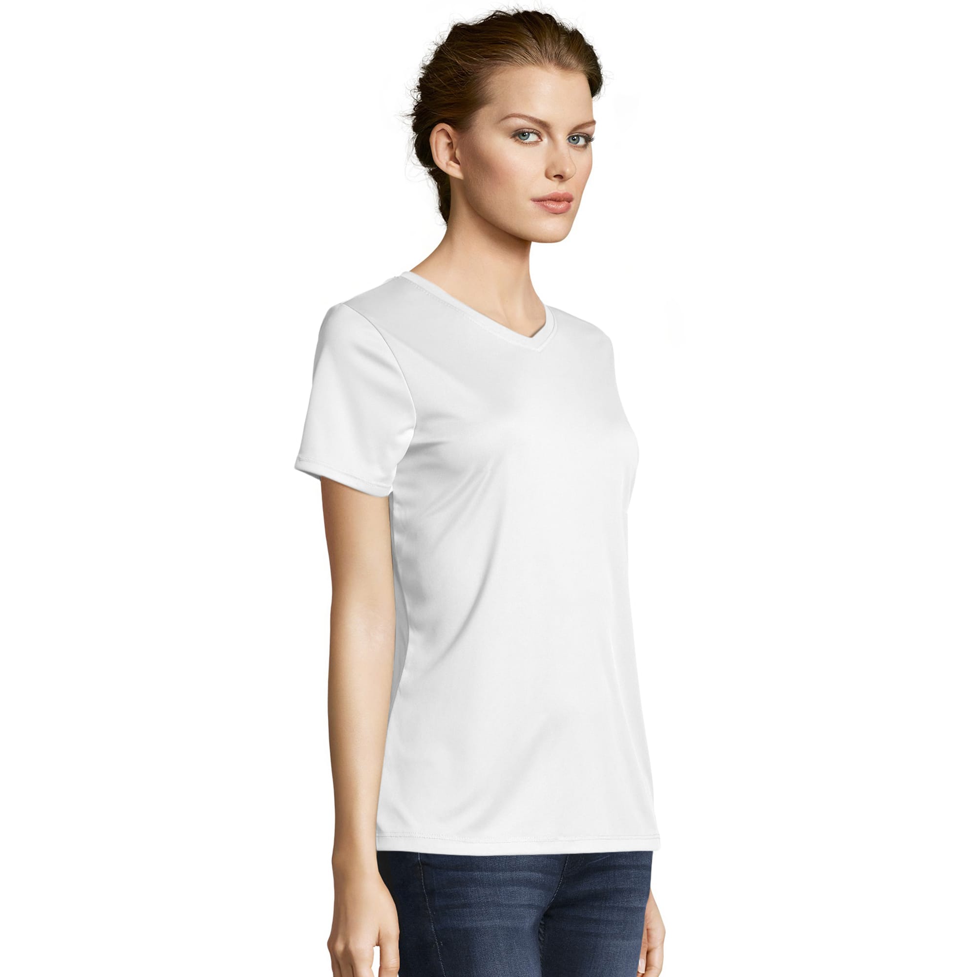 Hanes Sport CoolDri V-Neck Ladies T-Shirt
