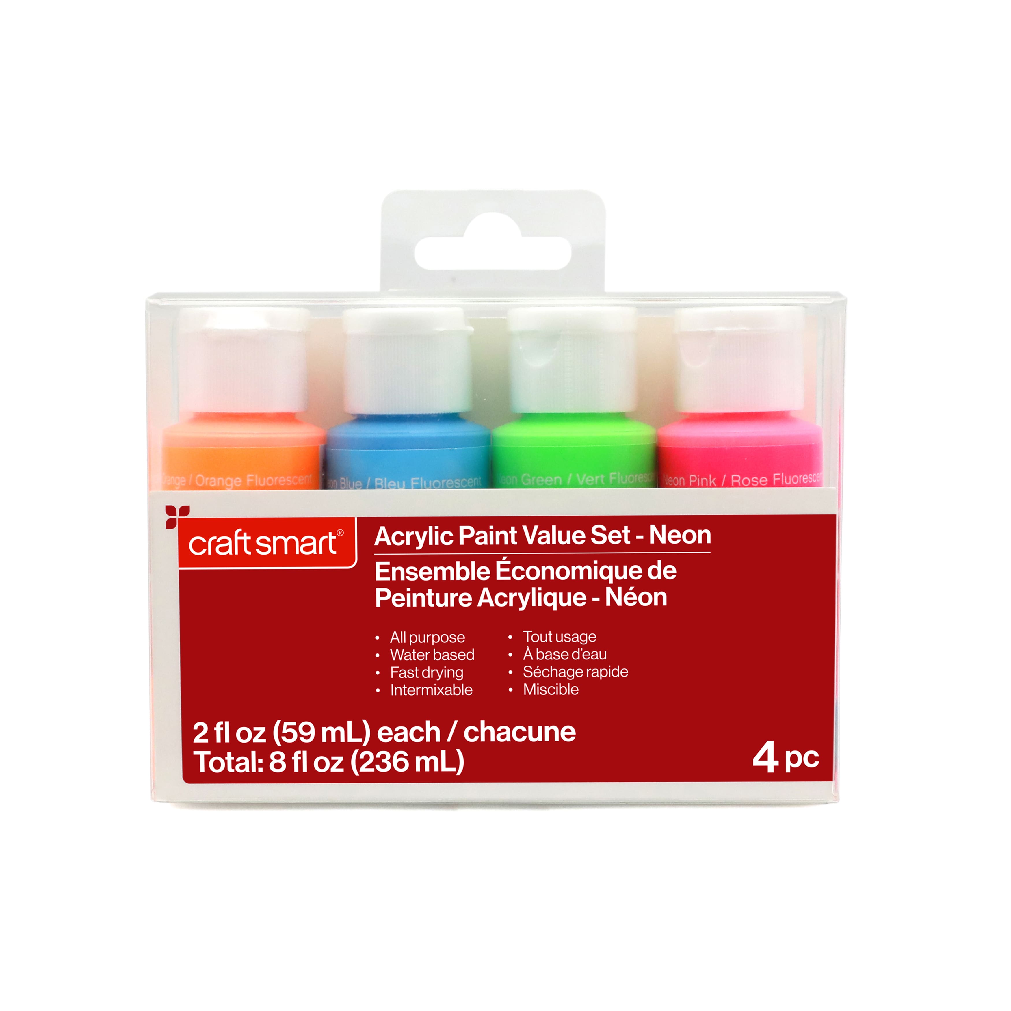 24 Packs: 4 ct. (96 total) Neon Acrylic Paints by Craft Smart®