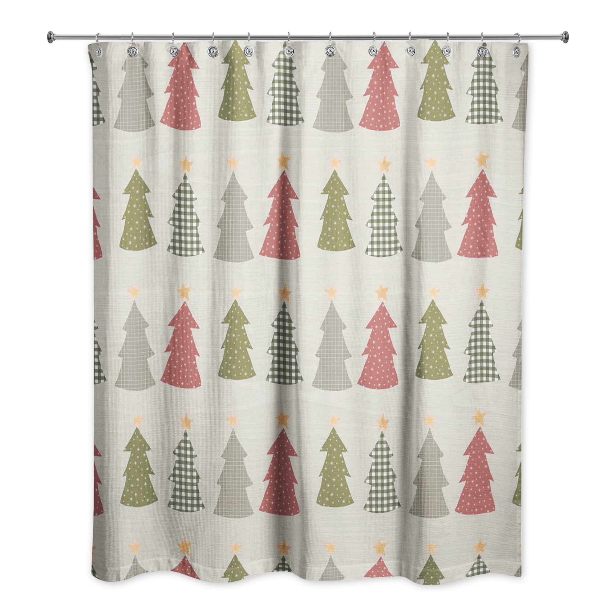 Cream Tree Pattern Shower Curtain