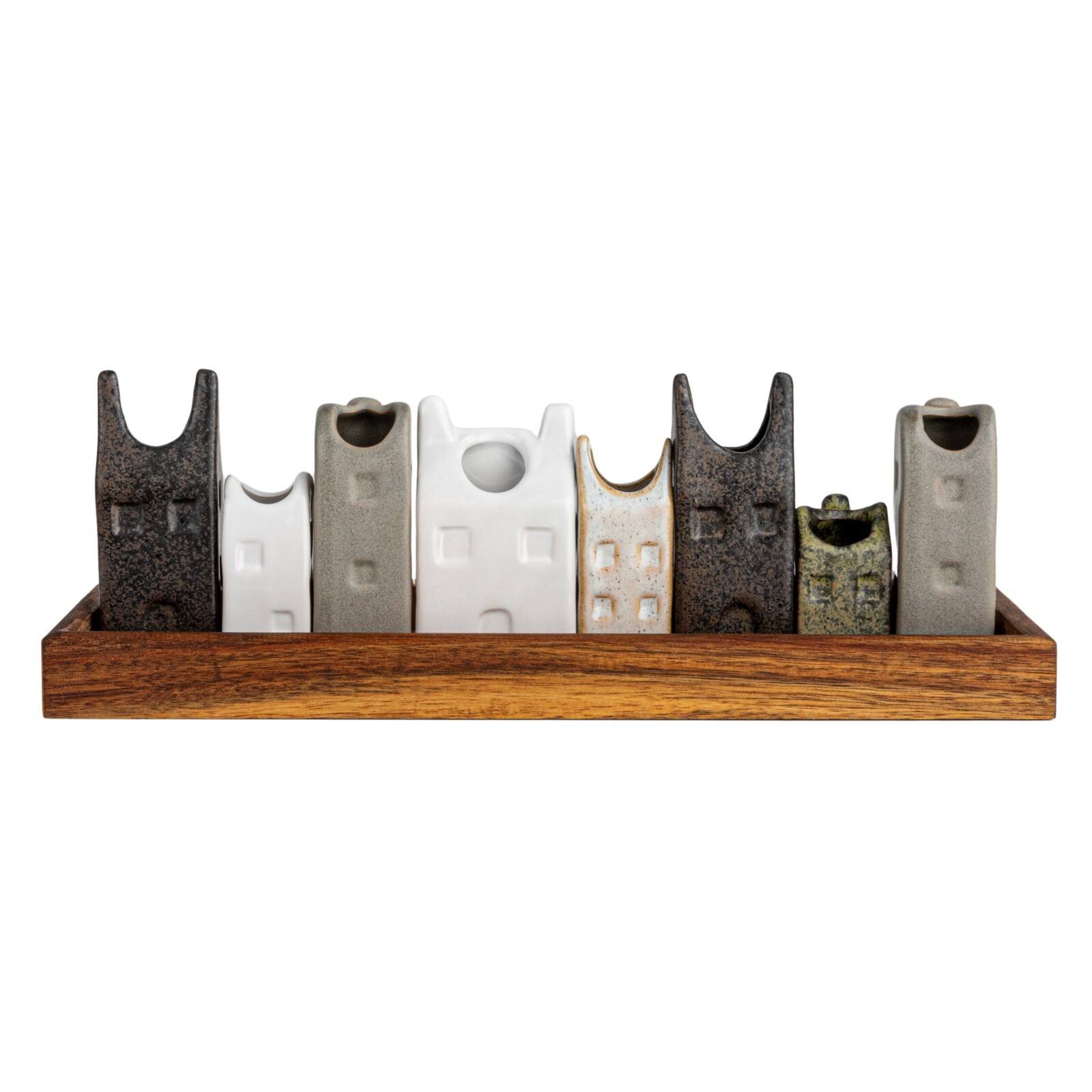 Hello Honey® 4" Bohemian House-Shaped Stoneware Vase Set