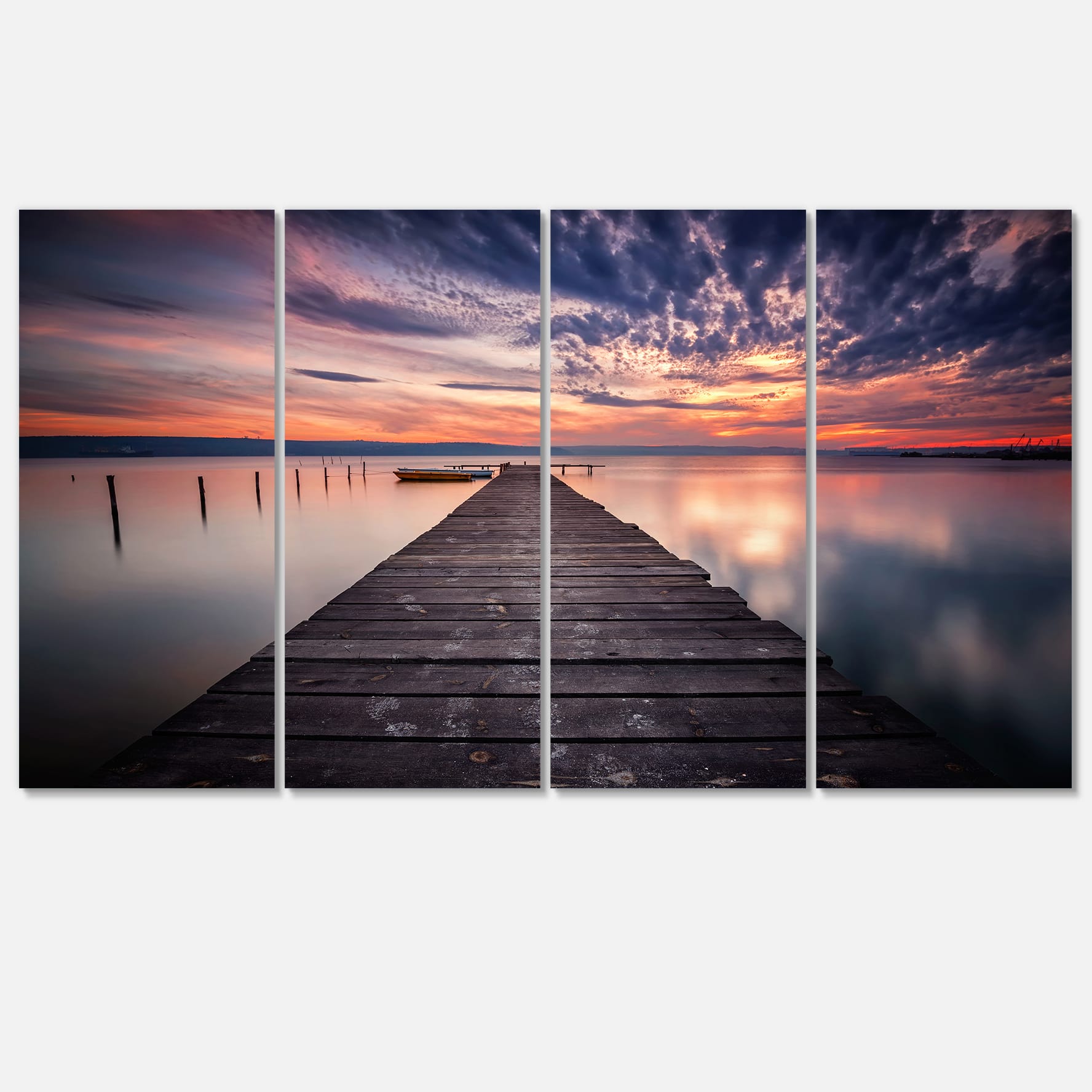 Designart - Colorful Sunset Over Lake - Landscape Photography Canvas Print