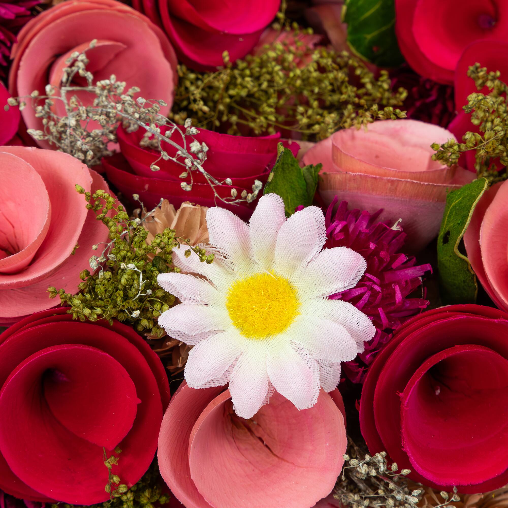 10.25" Mixed Floral & Berries Artificial Valentine's Day Heart Wreath