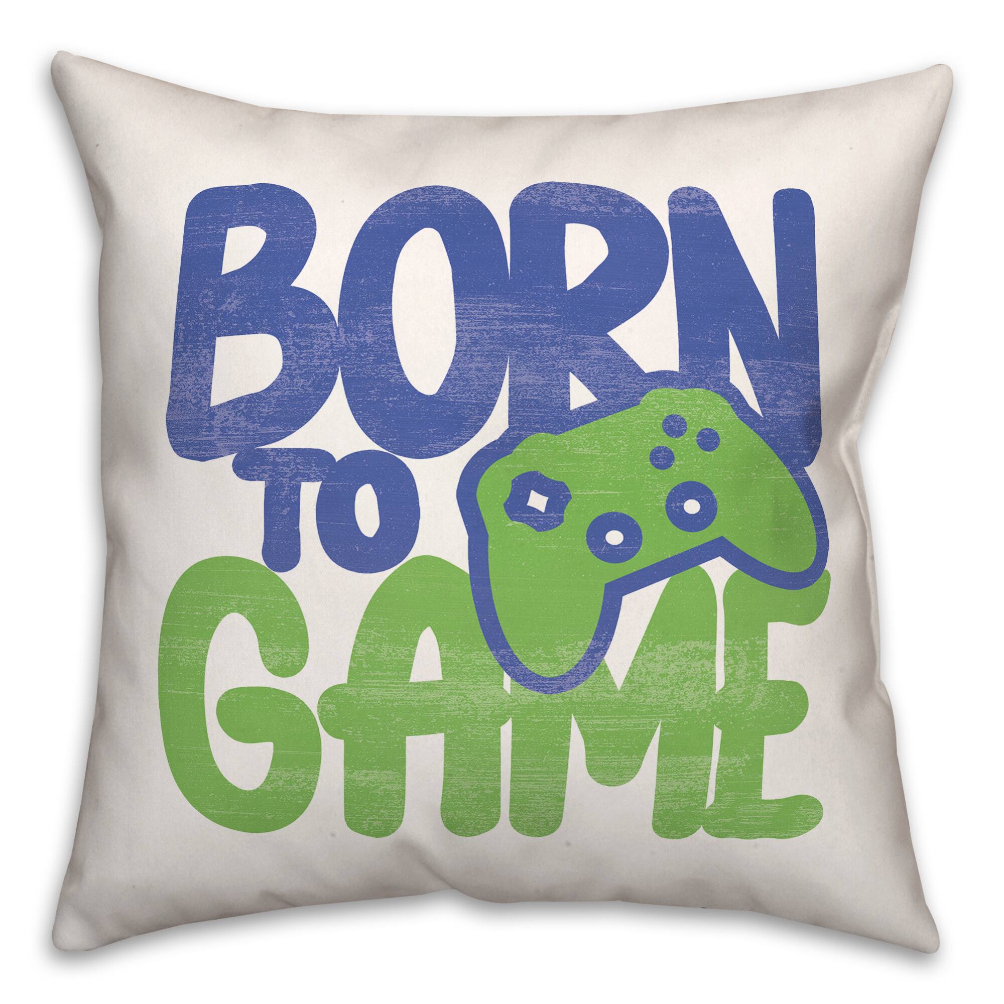18" x 18" Born To Game Indoor & Outdoor Throw Pillow