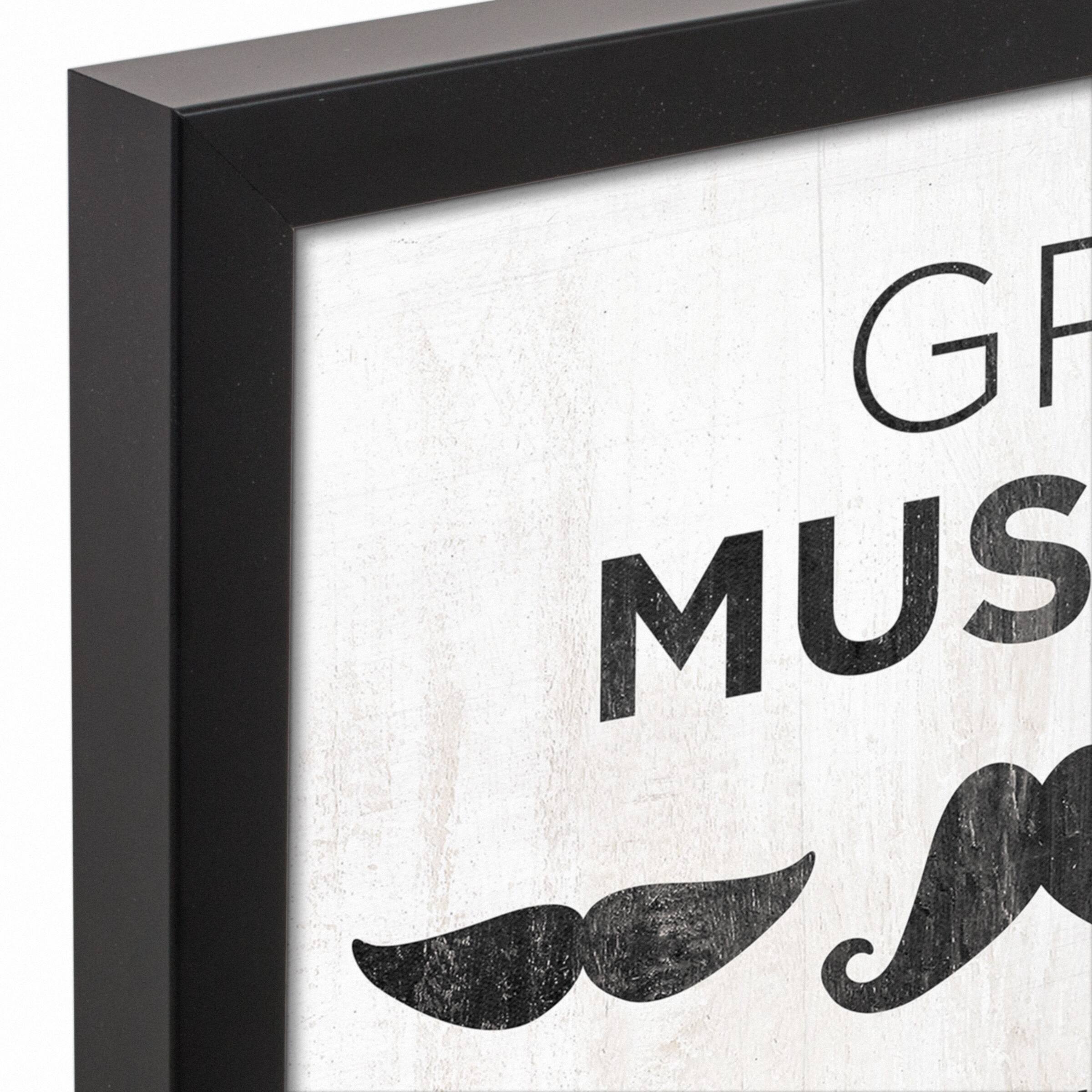 Great Mustache Papa Black Framed Canvas
