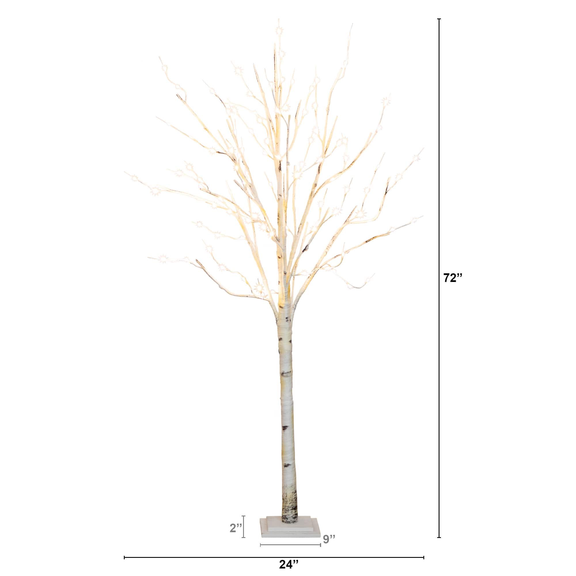 6ft. Pre-Lit White Birch Artificial Christmas Tree, Warm White LED Lights