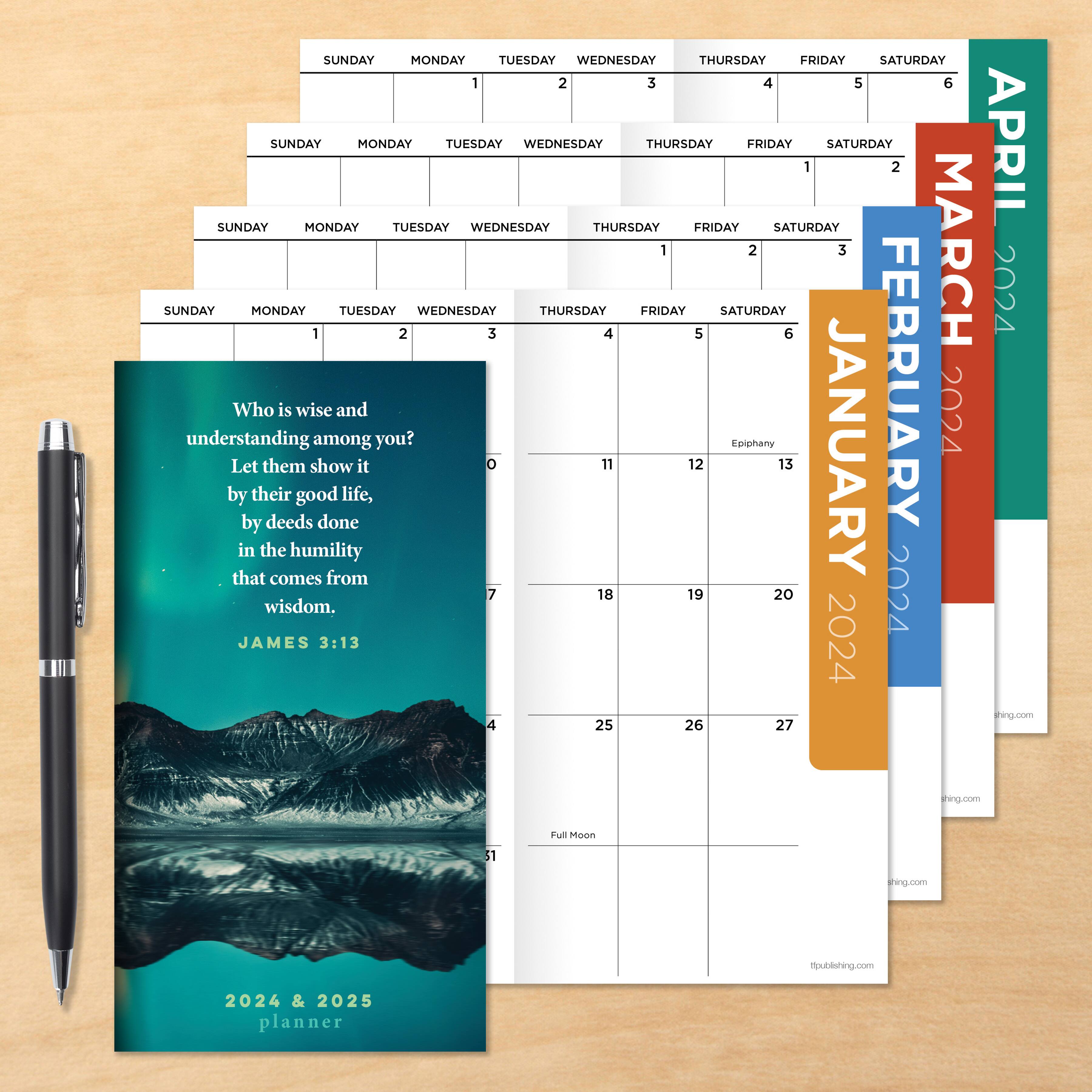 2024-2025 Bible Verse Monthly Pocket Planner