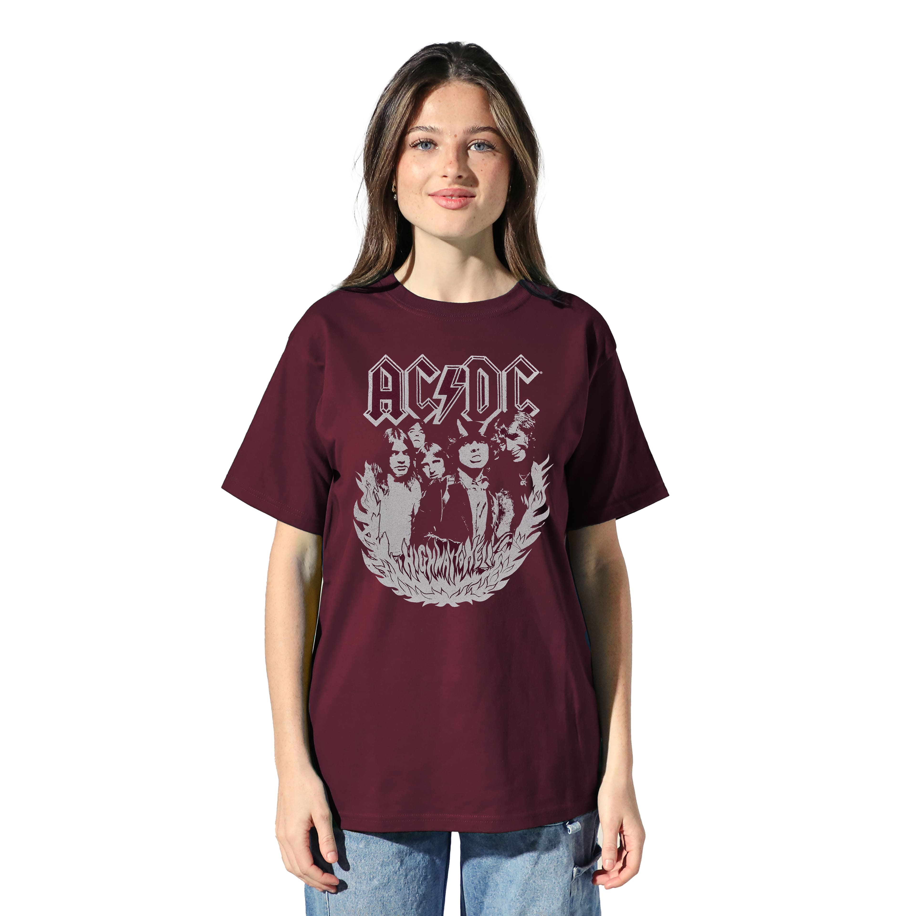 T-shirt marron &#xE0; col rond pour adulte &#xAB; AC/DC &#xBB;