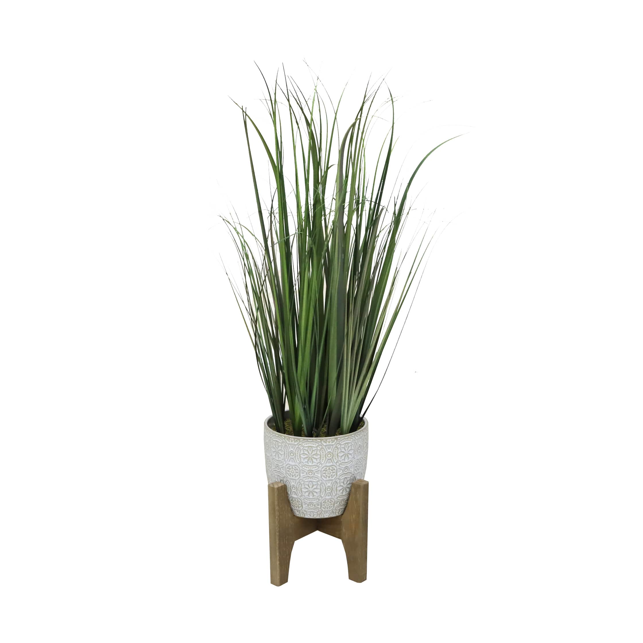 Flora Bunda® 31" Onion Grass In 6.6" Catheral Ceramic Pot On Stand
