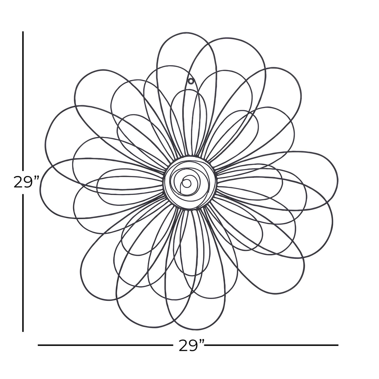 29" Black Metal Modern Floral Wall Décor