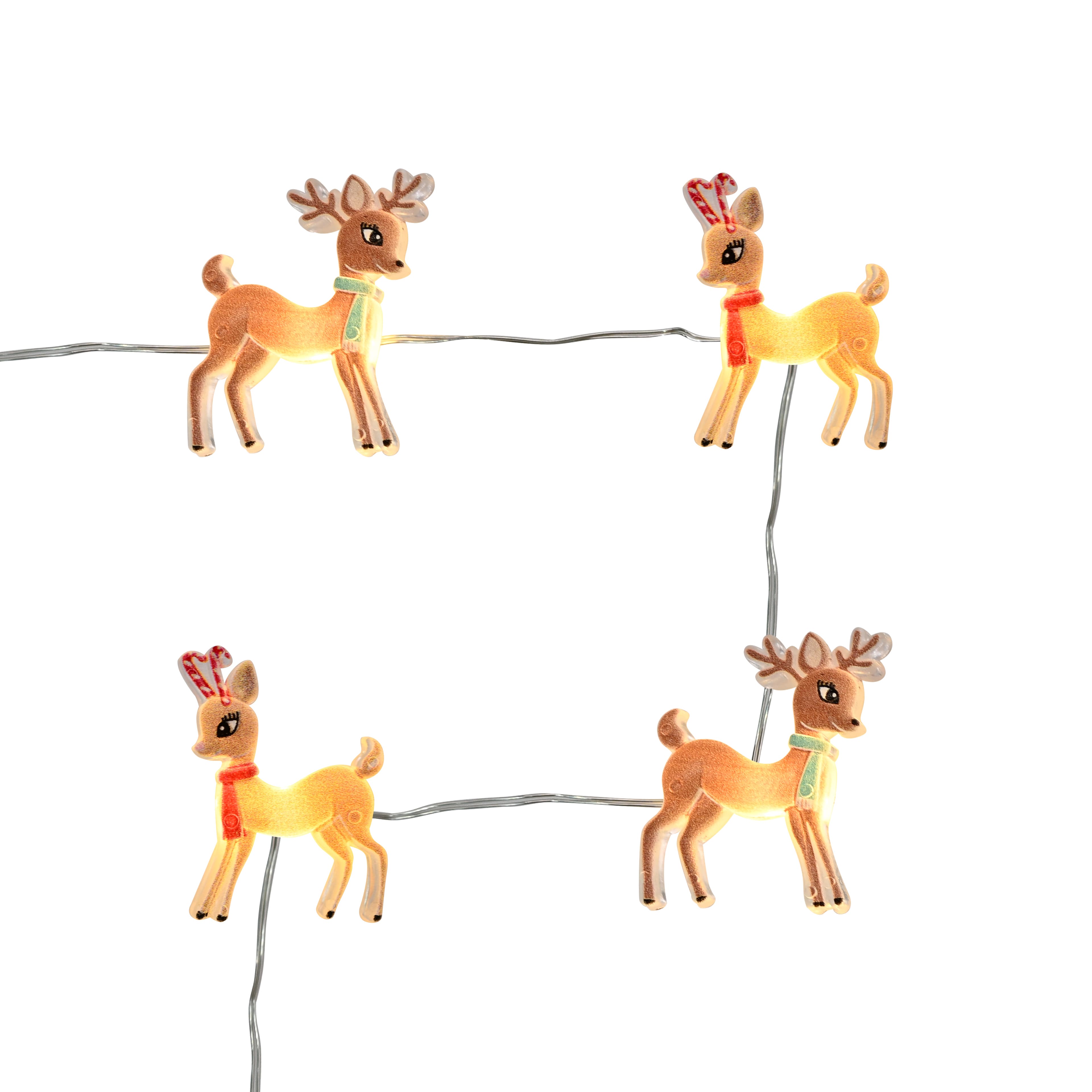 18ct. Warm White LED Reindeer String Lights on Silver Wire by Ashland&#xAE;