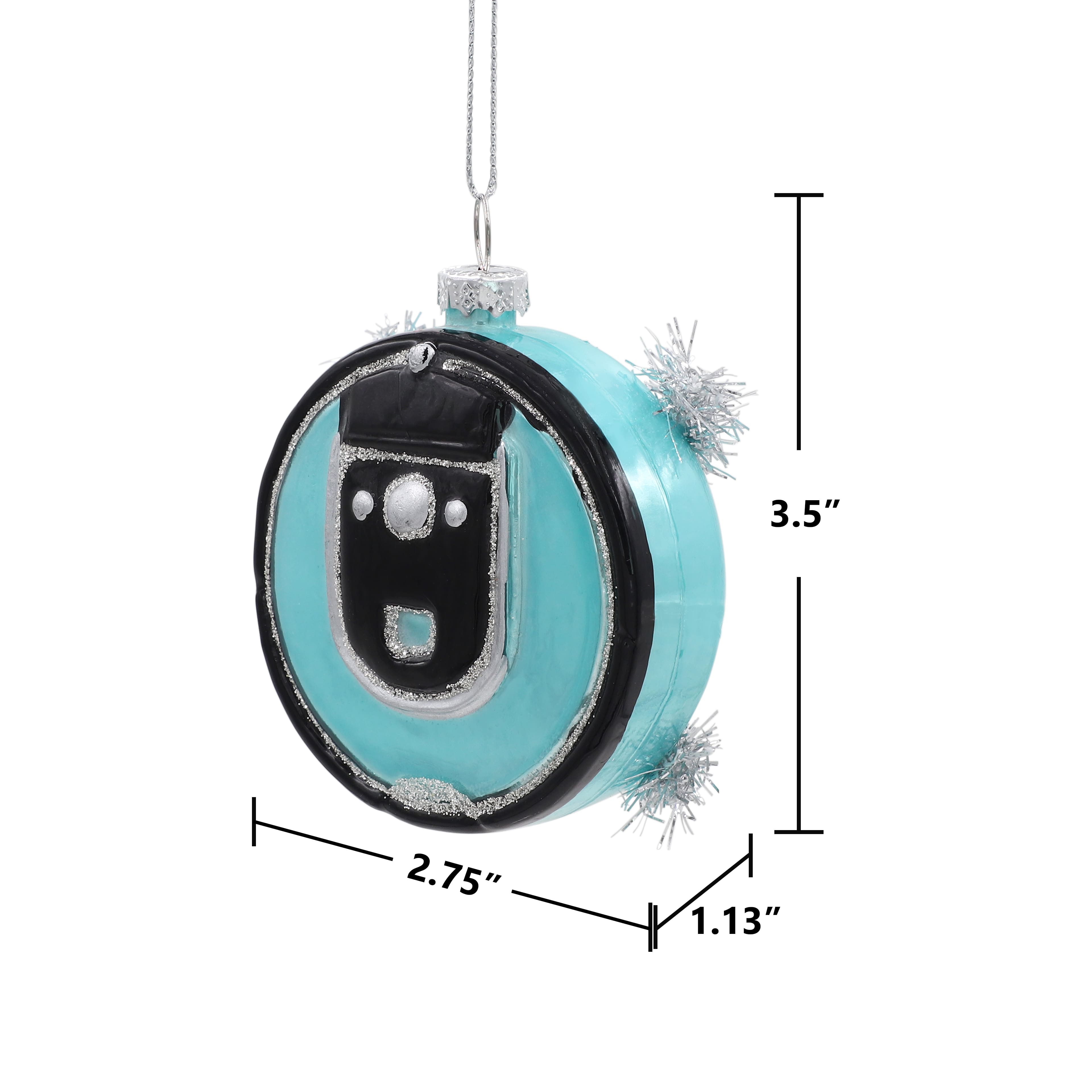3.5&#x22; Black &#x26; Blue Vacuum Glass Ornament by Ashland&#xAE;
