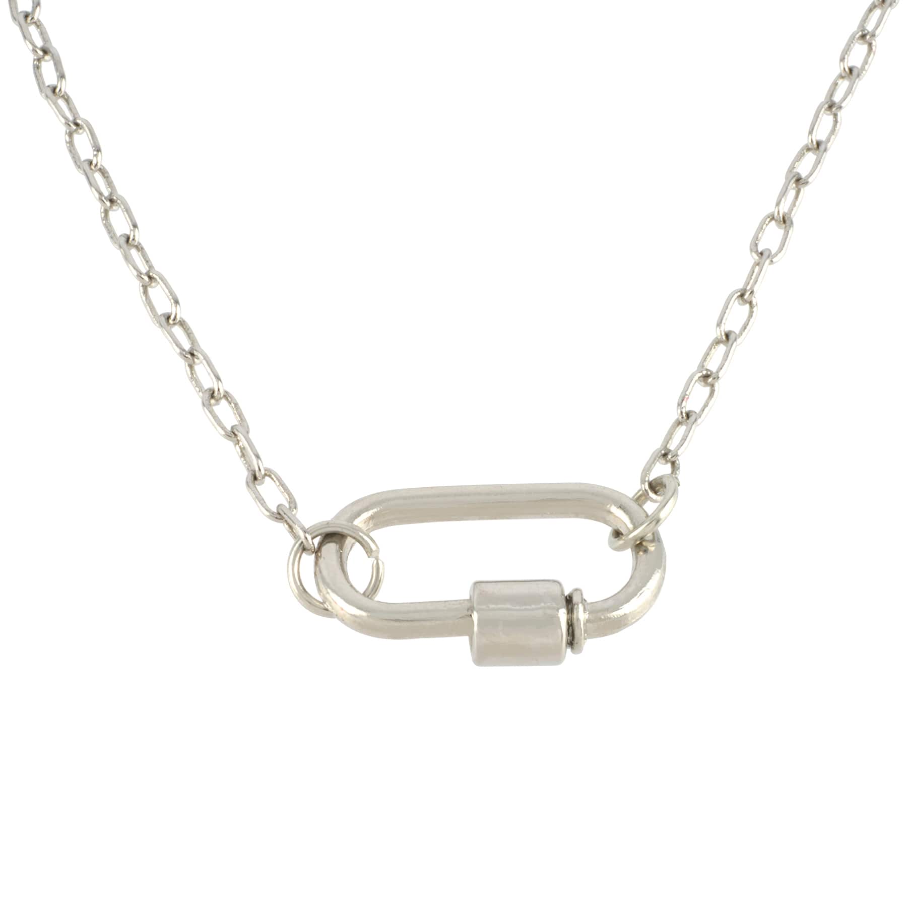 12 Pack: 18" Rhodium Paperclip Necklace by Bead Landing™