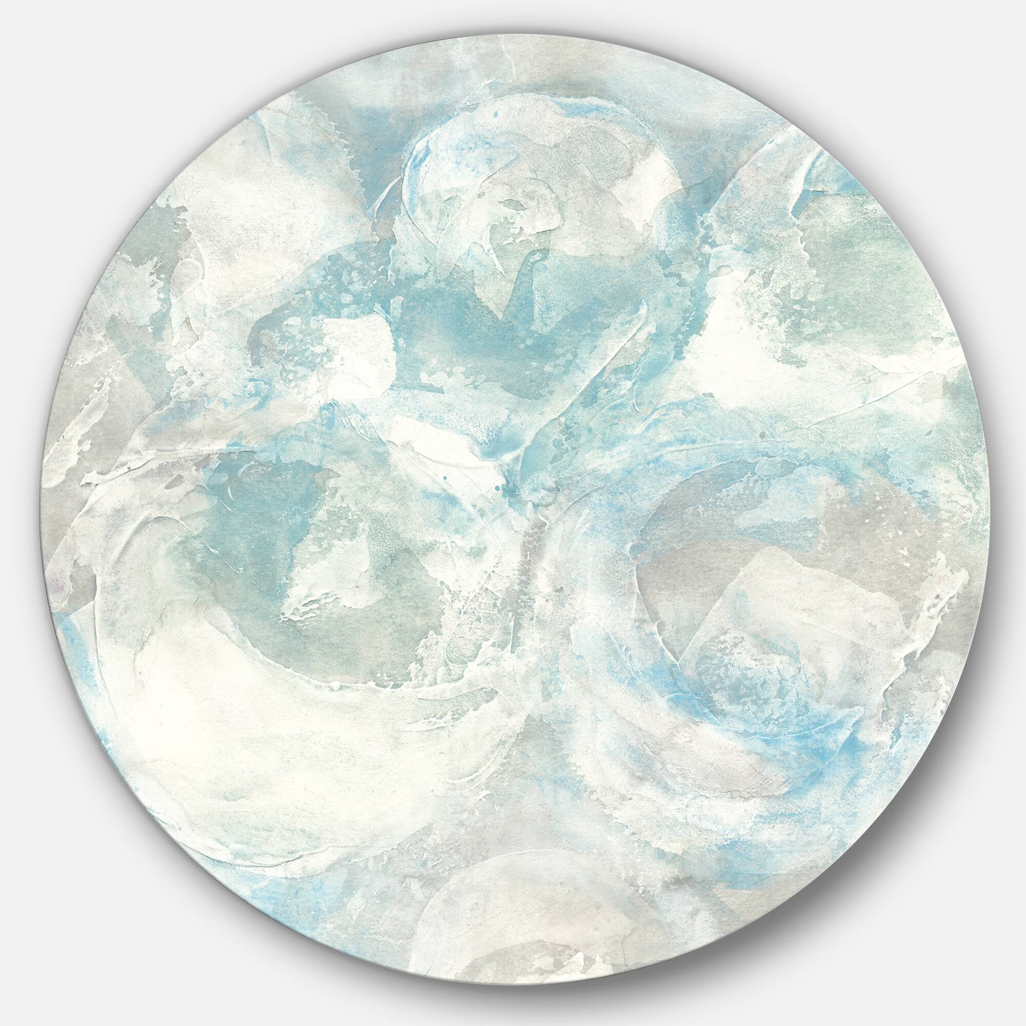 Designart - Pale Blue Shade III - Farmhouse Metal Circle Wall Art