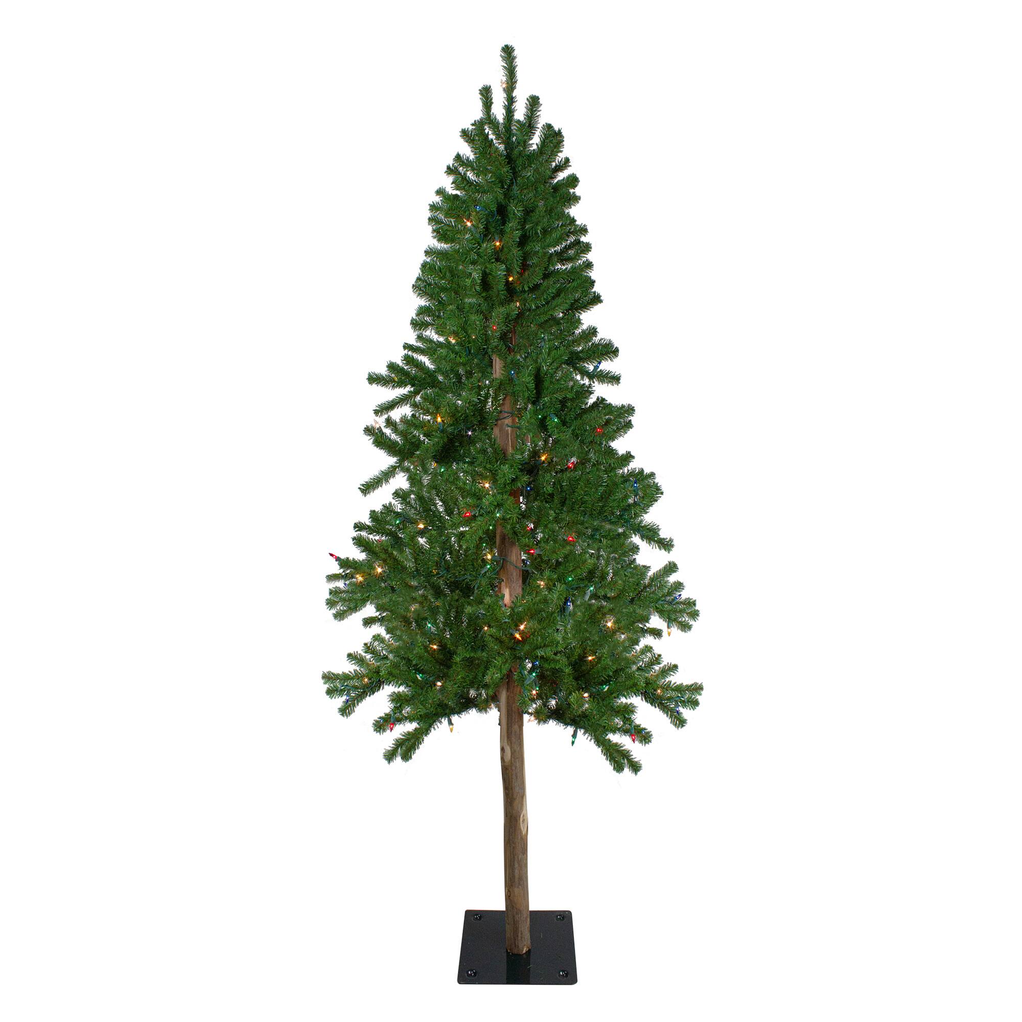 6ft. Pre-Lit Alpine Artificial Christmas Tree, Multicolor Lights