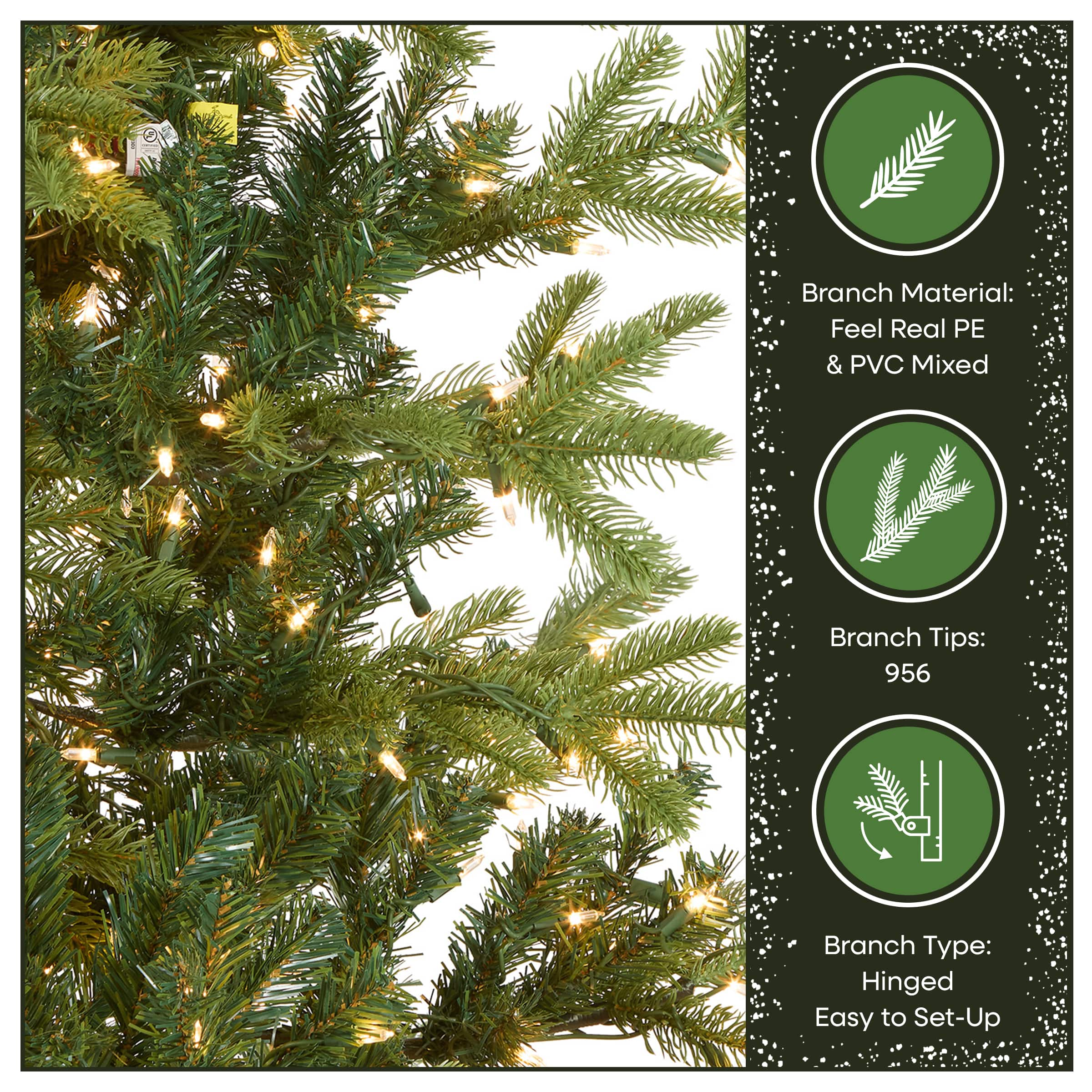 6.5ft. Pre-Lit Feel-Real&#xAE; Norwegian Spruce Artificial Christmas Tree, Clear Lights