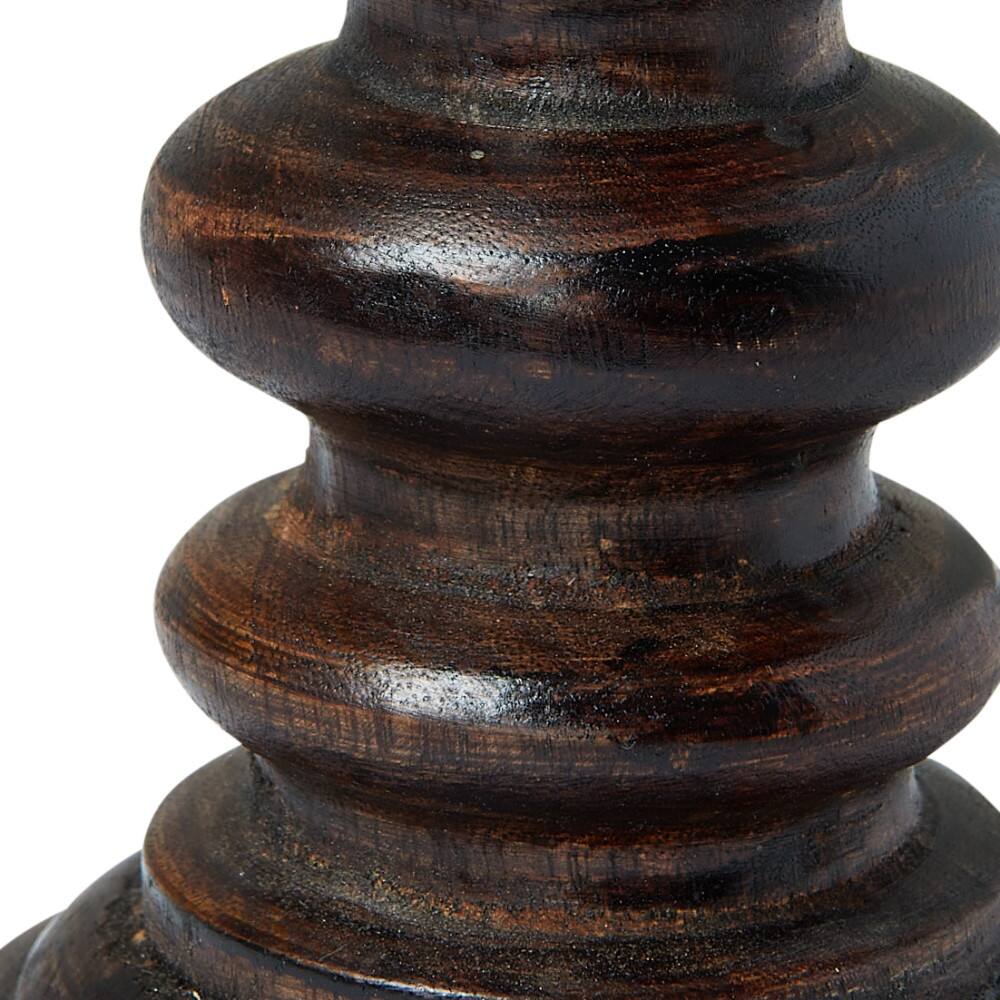 Hello Honey&#xAE; 9&#x22; Natural Carved Wood Pillar Candle Holder
